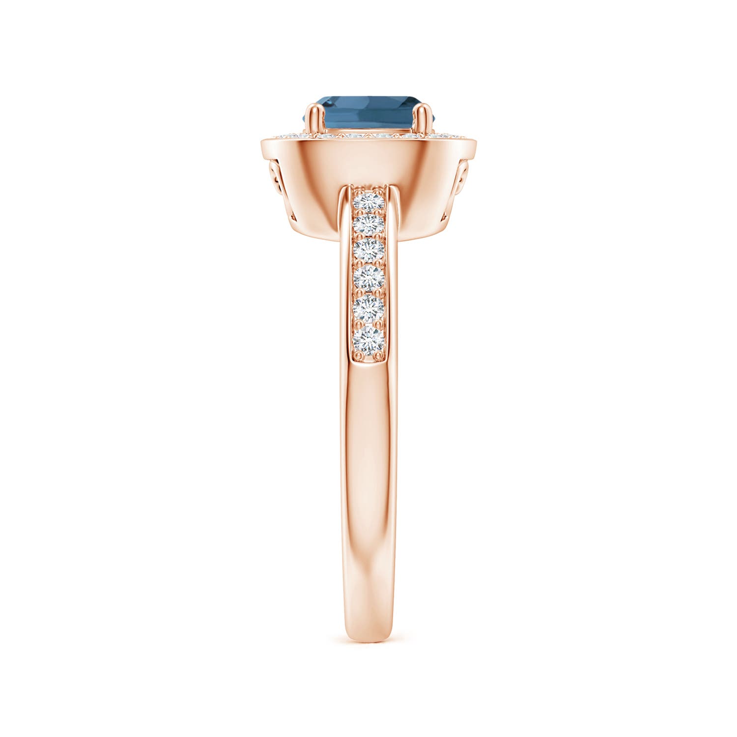 A - London Blue Topaz / 1.34 CT / 14 KT Rose Gold