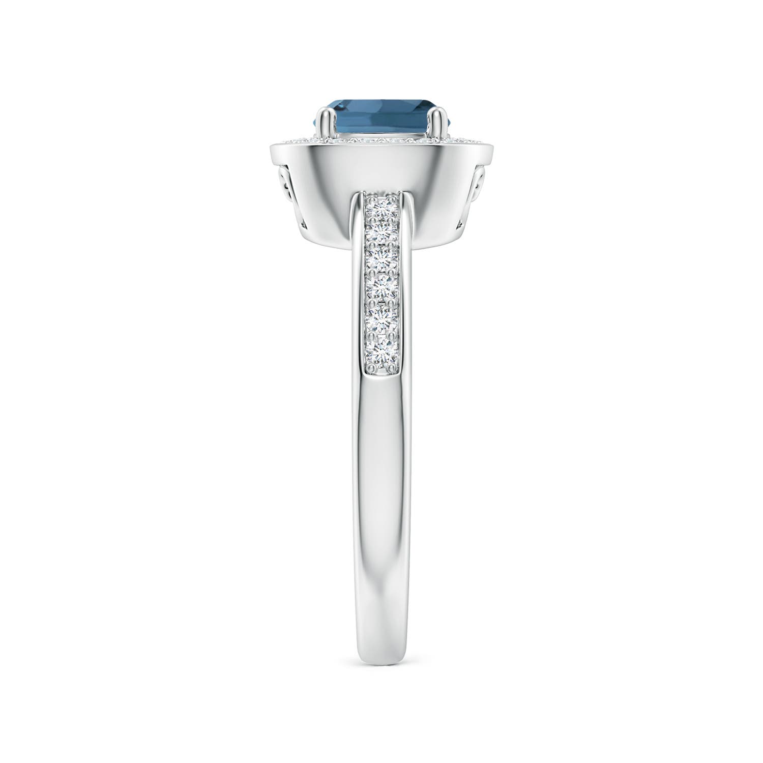 A - London Blue Topaz / 1.34 CT / 14 KT White Gold