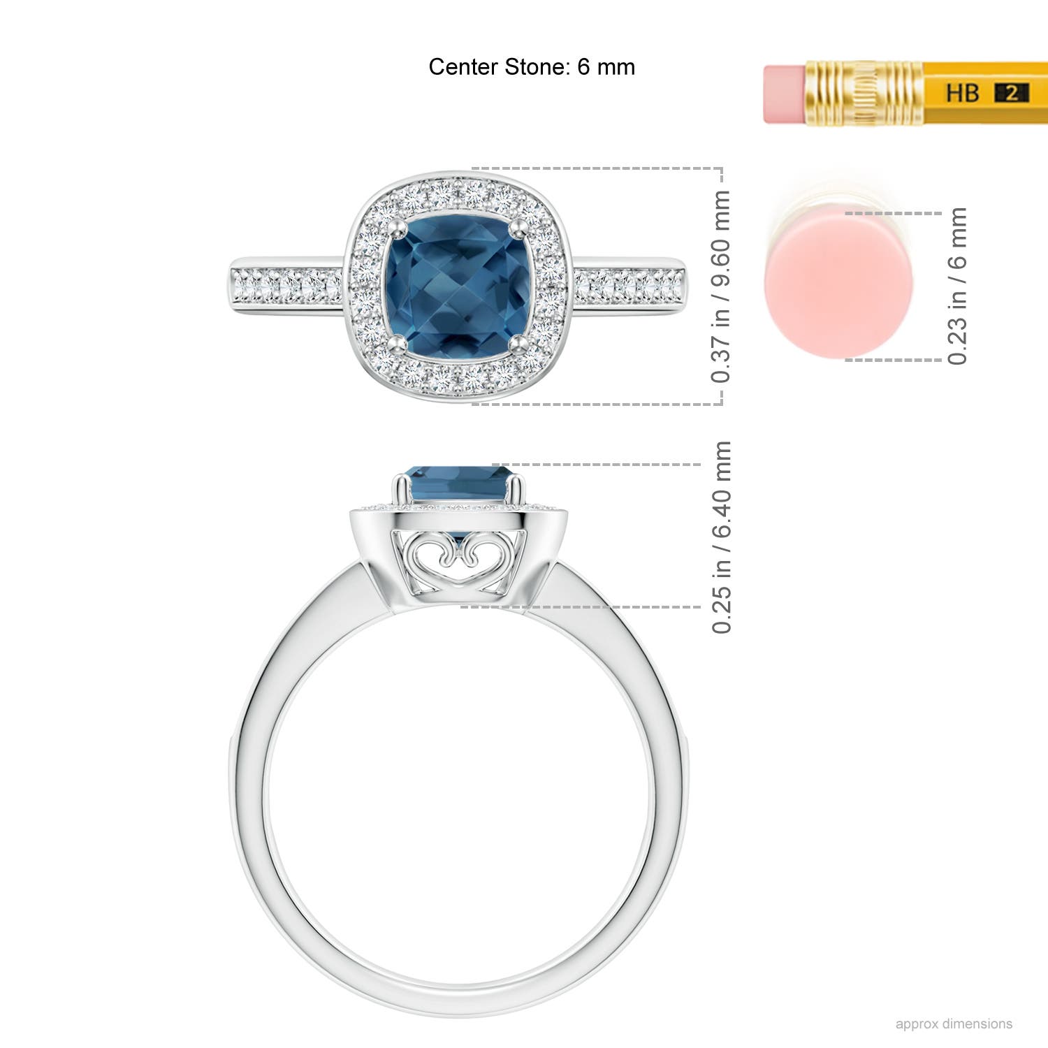 A - London Blue Topaz / 1.34 CT / 14 KT White Gold