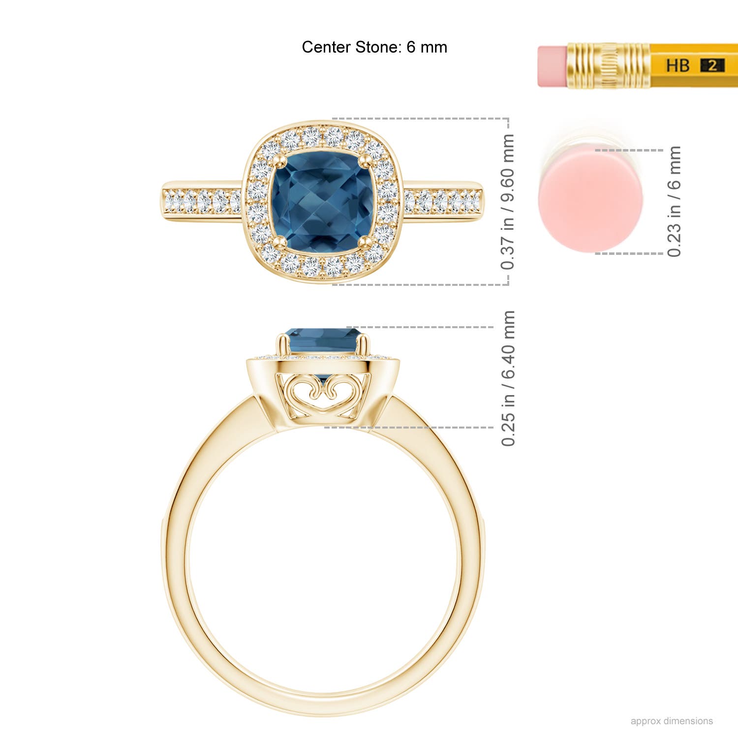 A - London Blue Topaz / 1.34 CT / 14 KT Yellow Gold