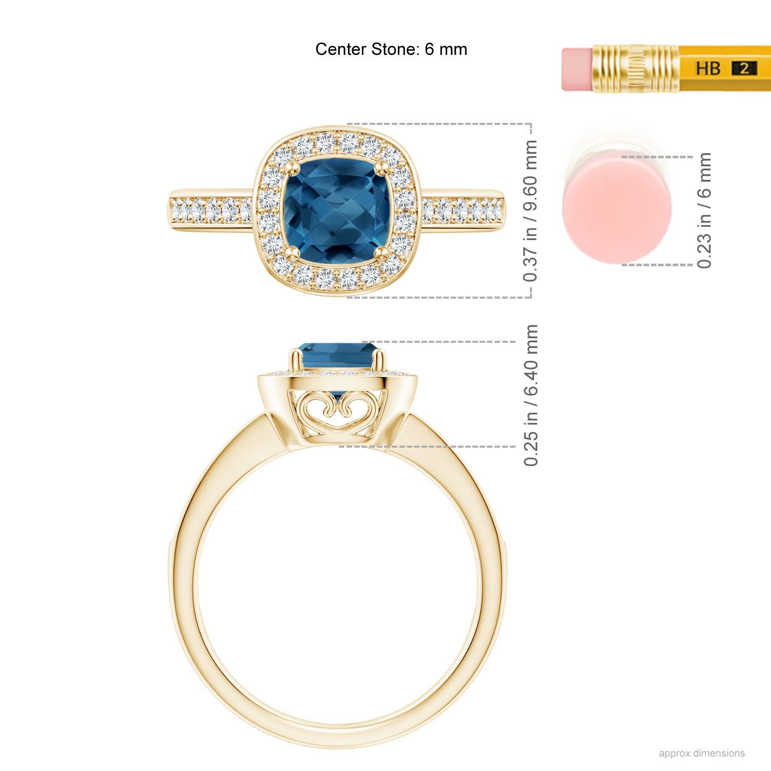 AA - London Blue Topaz / 1.34 CT / 14 KT Yellow Gold