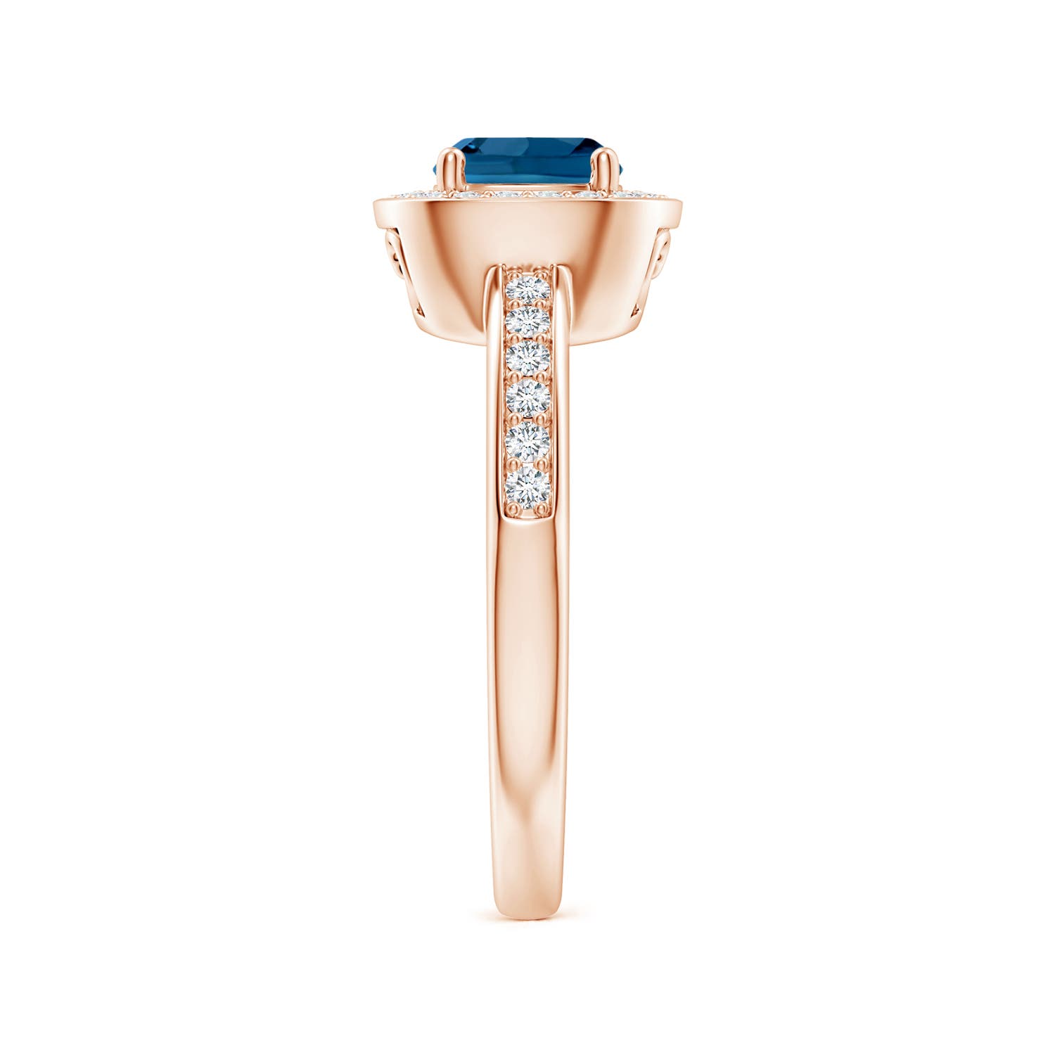 AAA - London Blue Topaz / 1.34 CT / 14 KT Rose Gold