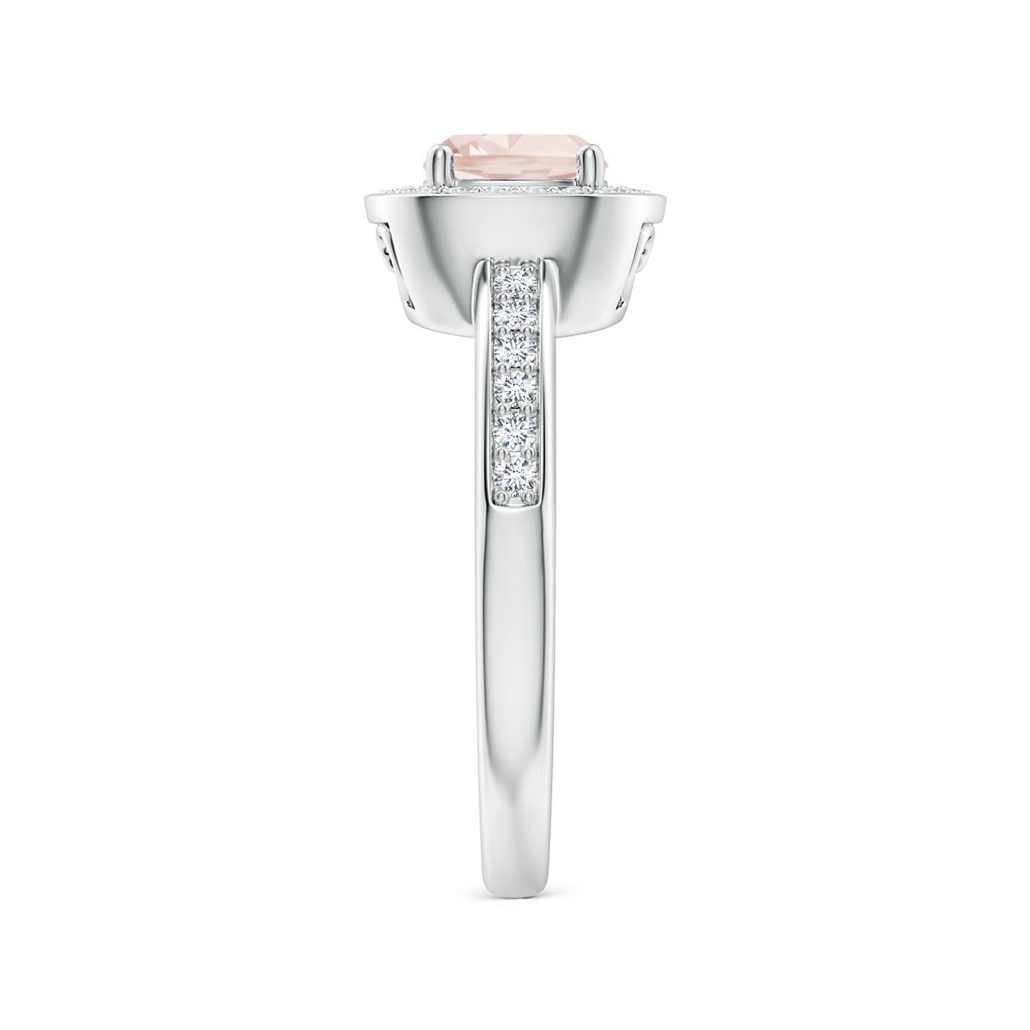 A - Morganite / 0.99 CT / 14 KT White Gold