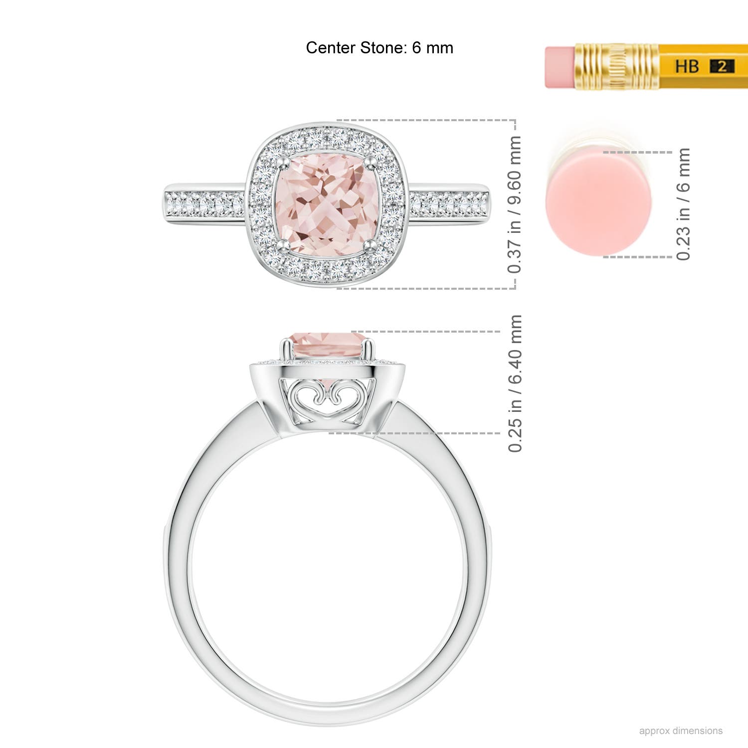 AAA - Morganite / 0.99 CT / 14 KT White Gold