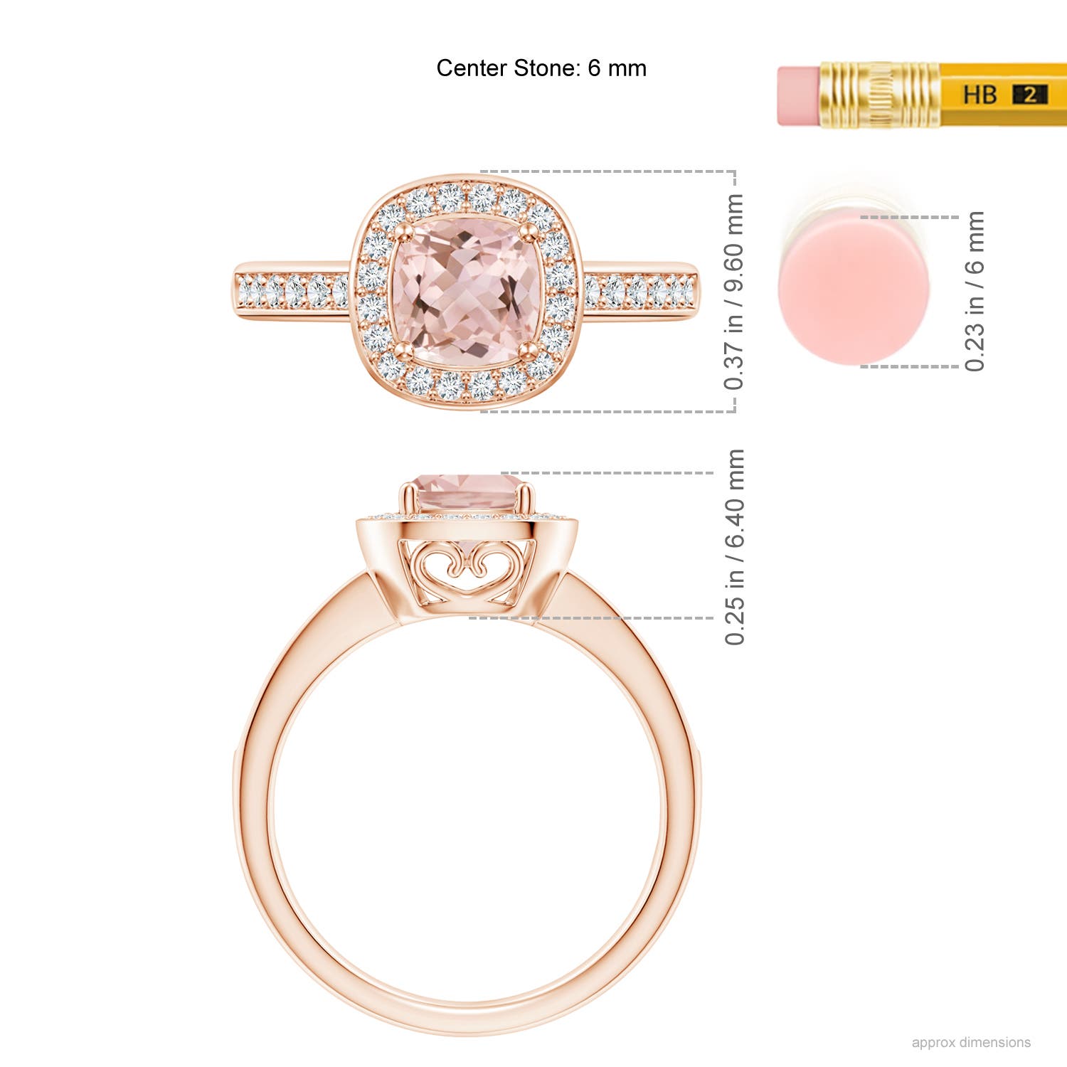 AAAA - Morganite / 0.99 CT / 14 KT Rose Gold