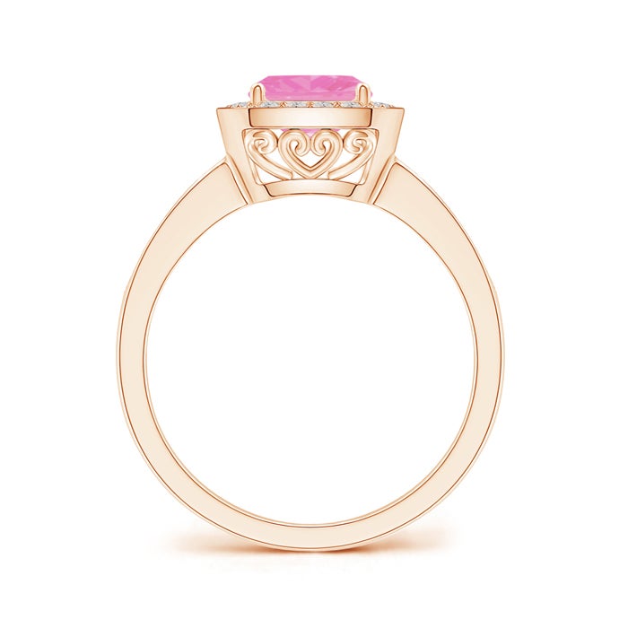 Cushion Pink Sapphire Engagement Ring with Diamond Accents