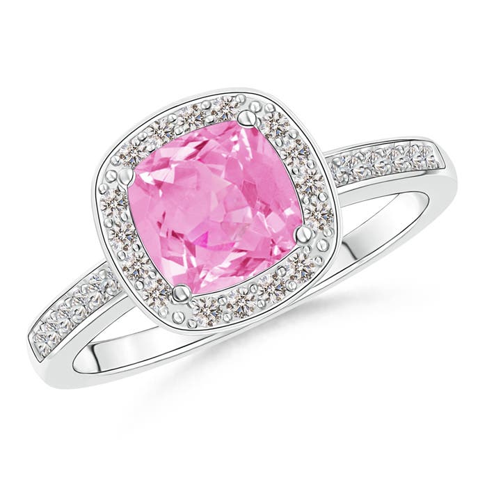 A - Pink Sapphire / 1.14 CT / 14 KT White Gold