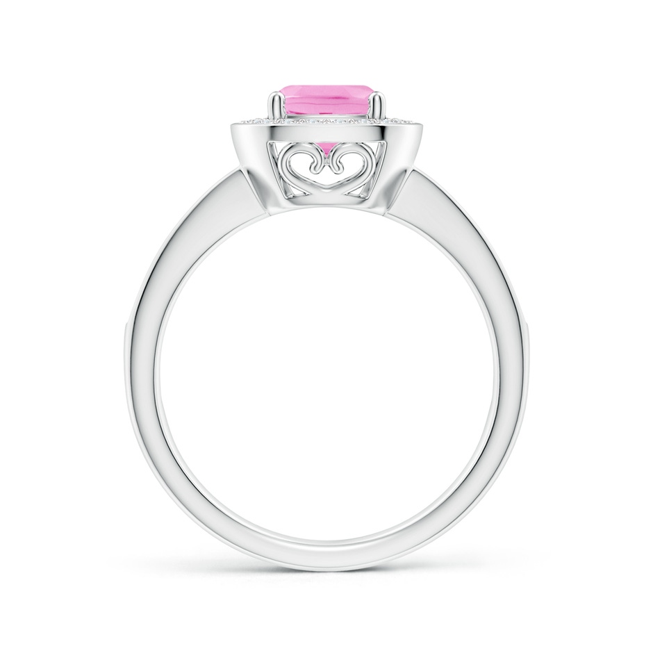6mm A Cushion Pink Sapphire Engagement Ring with Diamond Accents in White Gold side 199