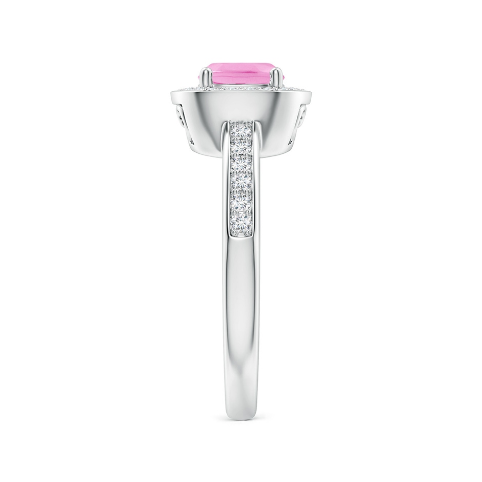 6mm A Cushion Pink Sapphire Engagement Ring with Diamond Accents in White Gold side 299