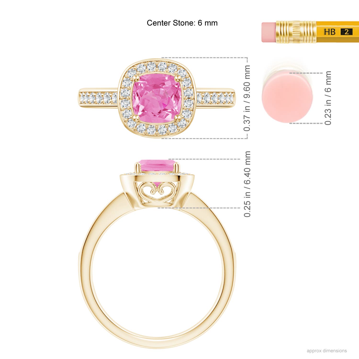 AA - Pink Sapphire / 1.14 CT / 14 KT Yellow Gold