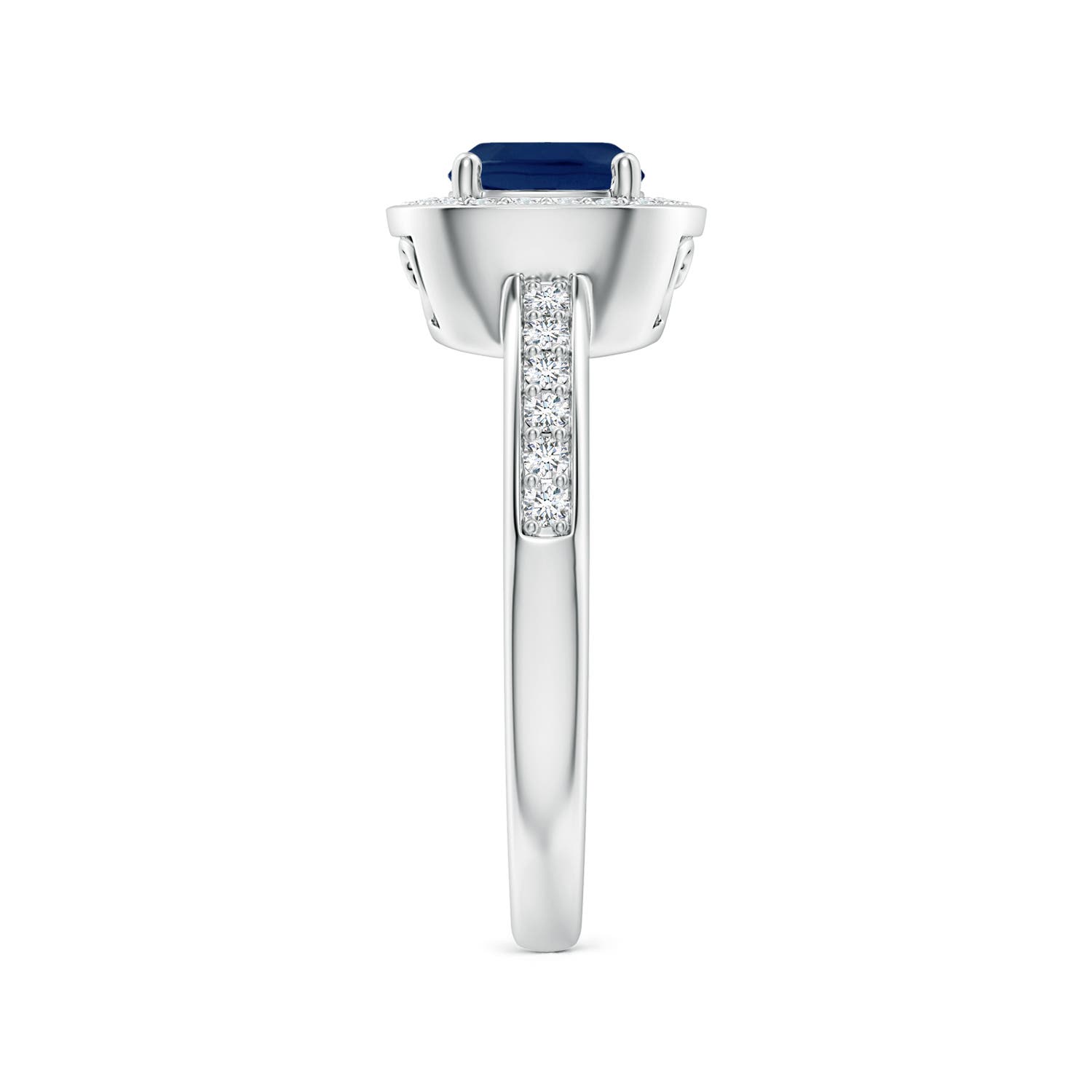 A - Blue Sapphire / 1.24 CT / 14 KT White Gold