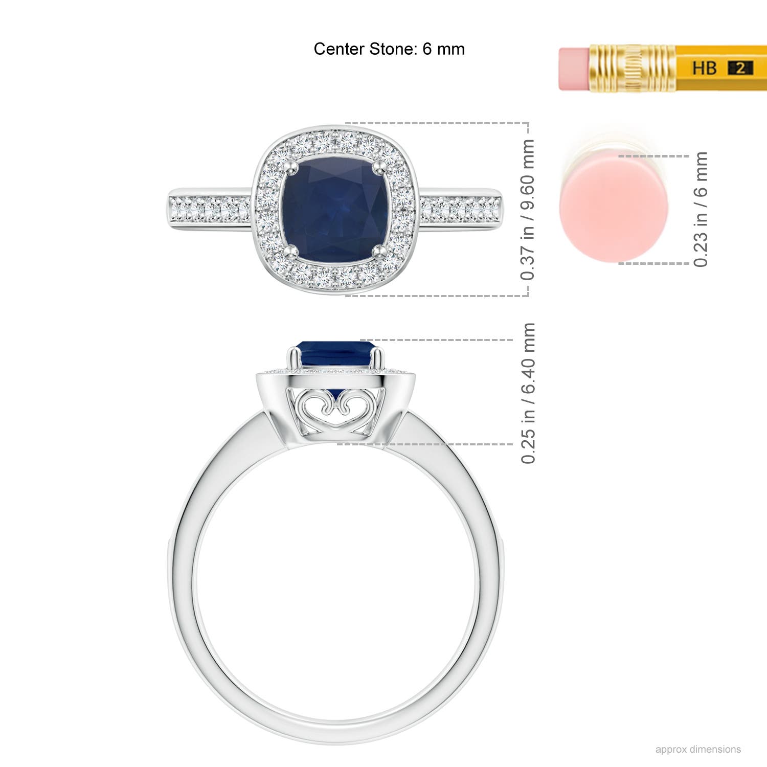 A - Blue Sapphire / 1.24 CT / 14 KT White Gold