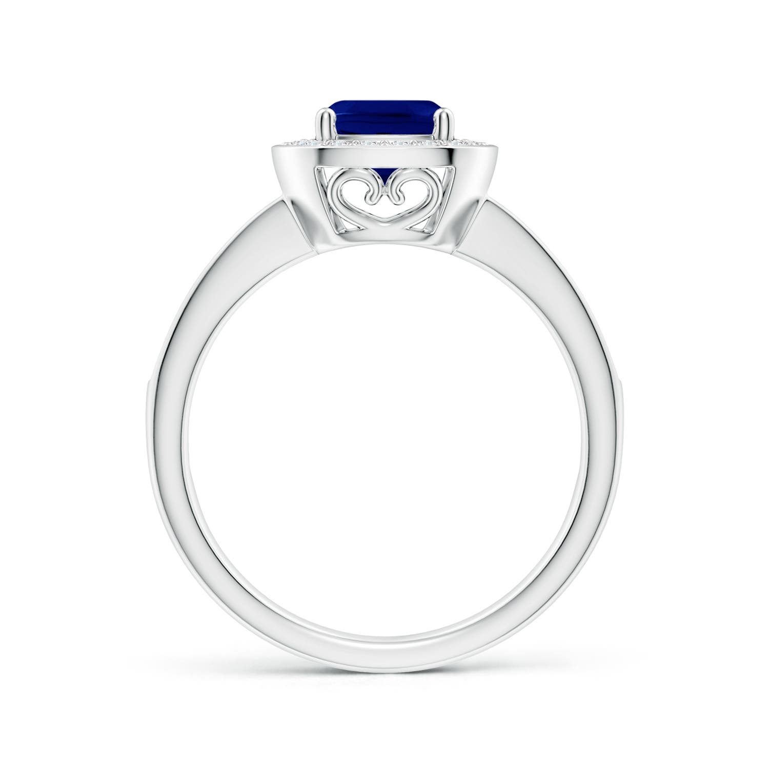 AAA - Blue Sapphire / 1.24 CT / 14 KT White Gold