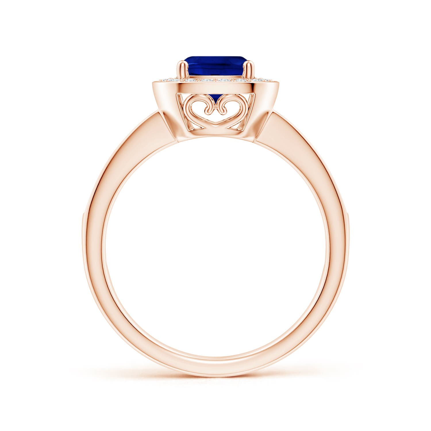 AAAA - Blue Sapphire / 1.24 CT / 14 KT Rose Gold