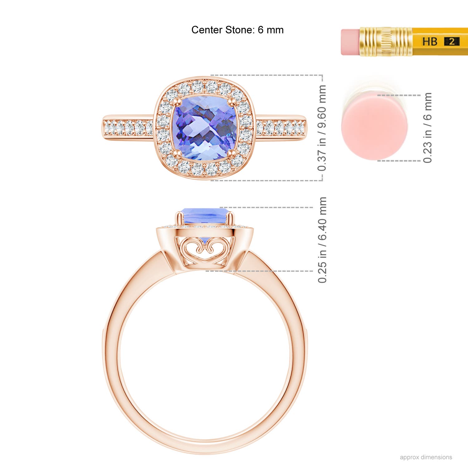 A - Tanzanite / 1.29 CT / 14 KT Rose Gold