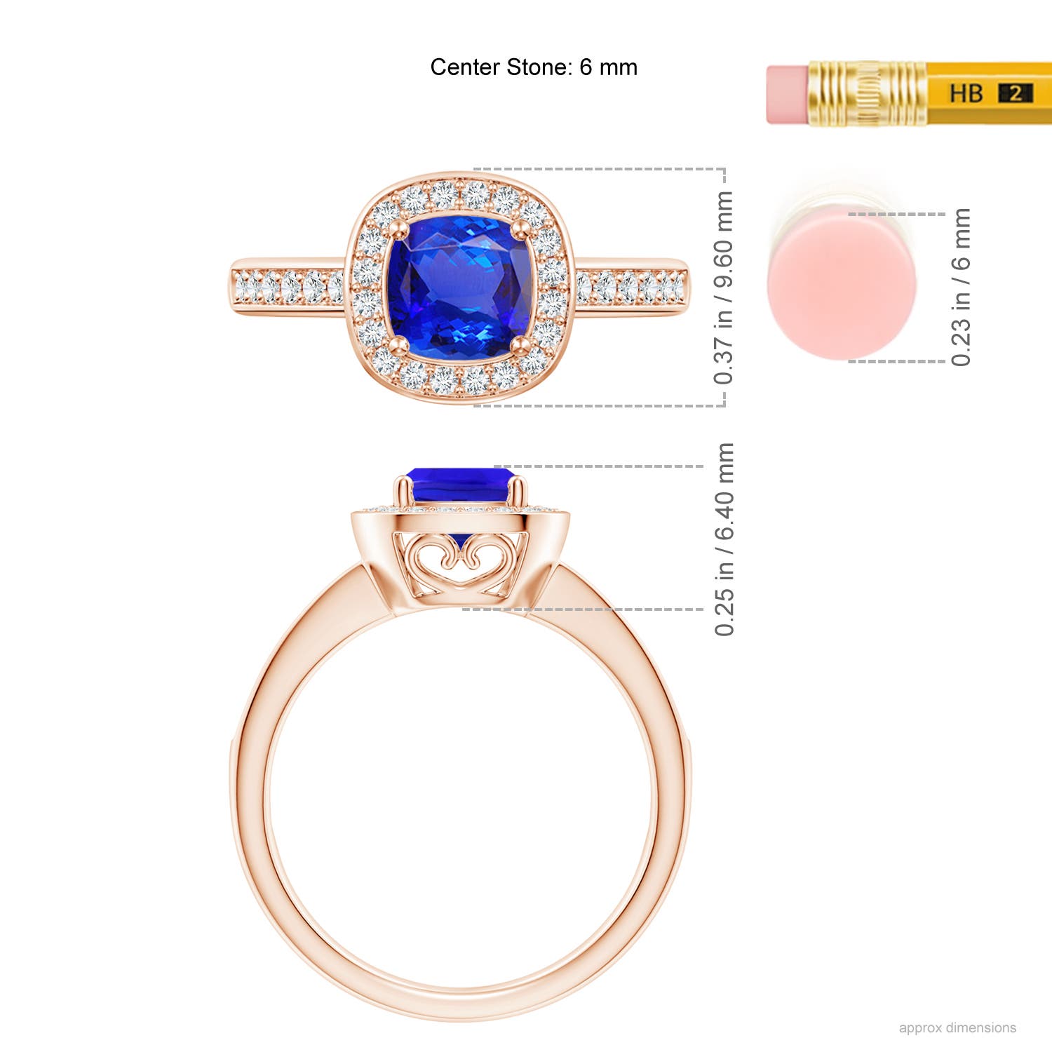 AAA - Tanzanite / 1.29 CT / 14 KT Rose Gold