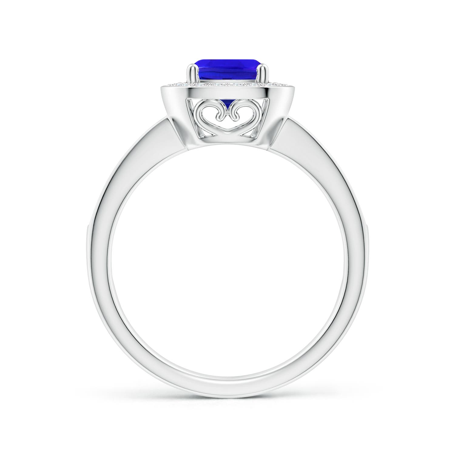 AAA - Tanzanite / 1.29 CT / 14 KT White Gold