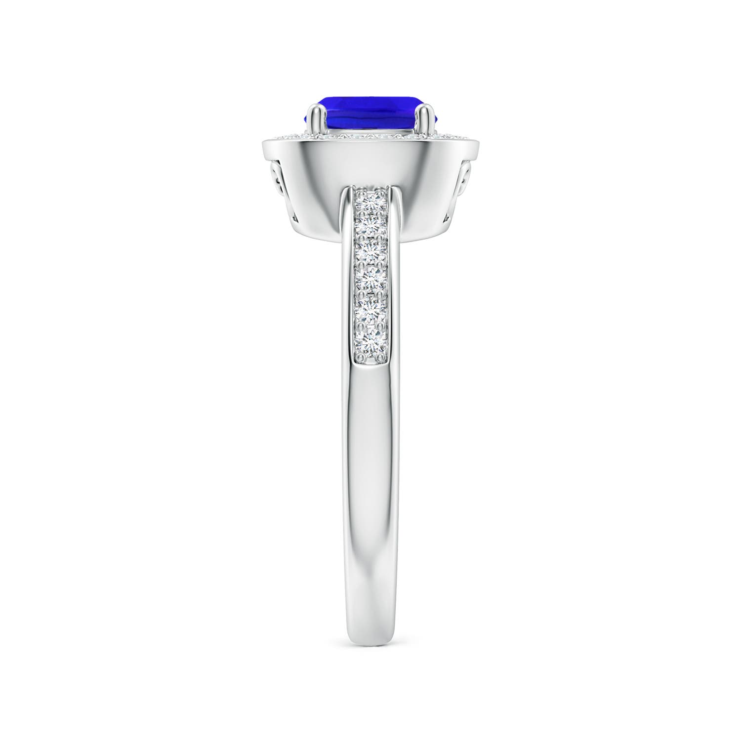 AAA - Tanzanite / 1.29 CT / 14 KT White Gold