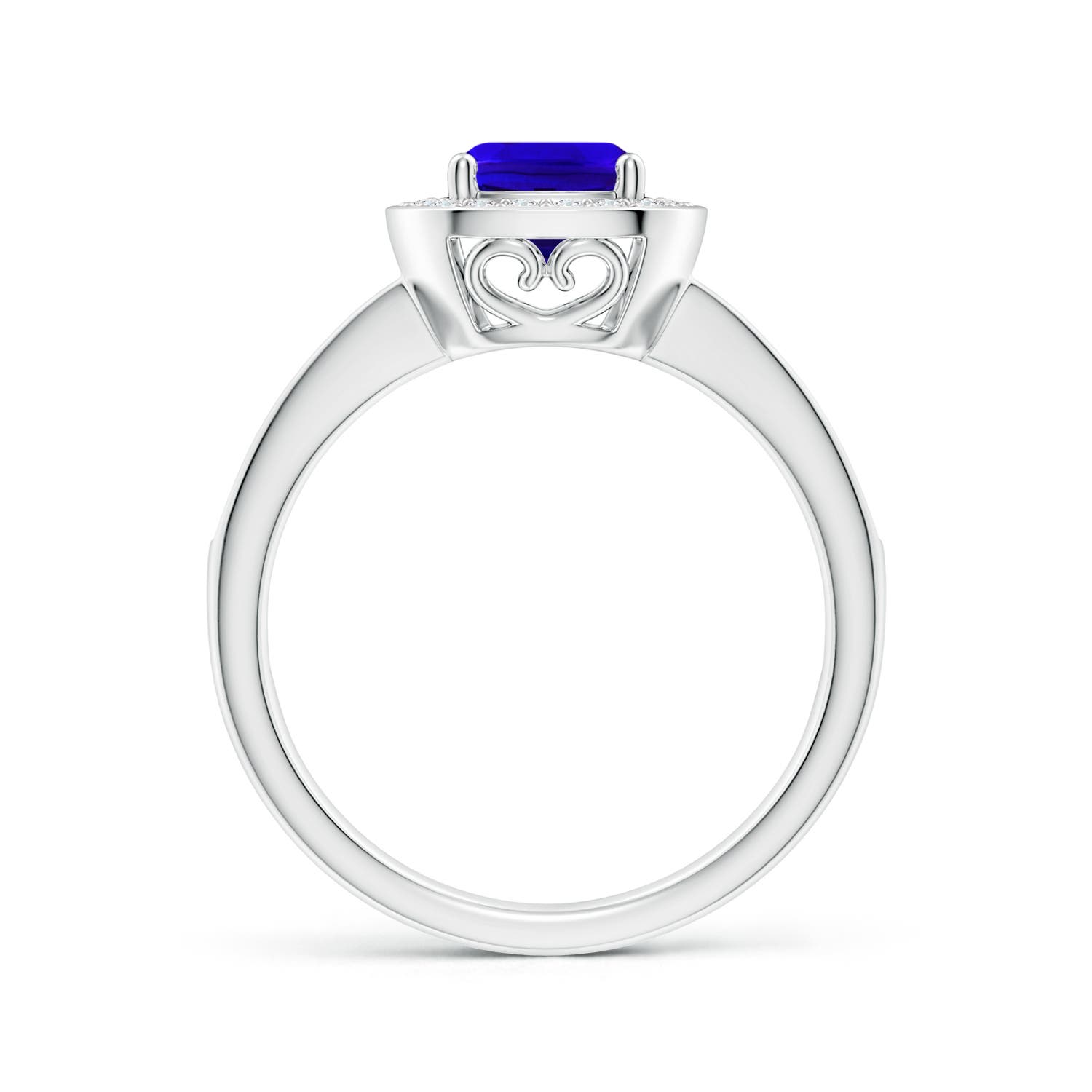 AAAA - Tanzanite / 1.29 CT / 14 KT White Gold