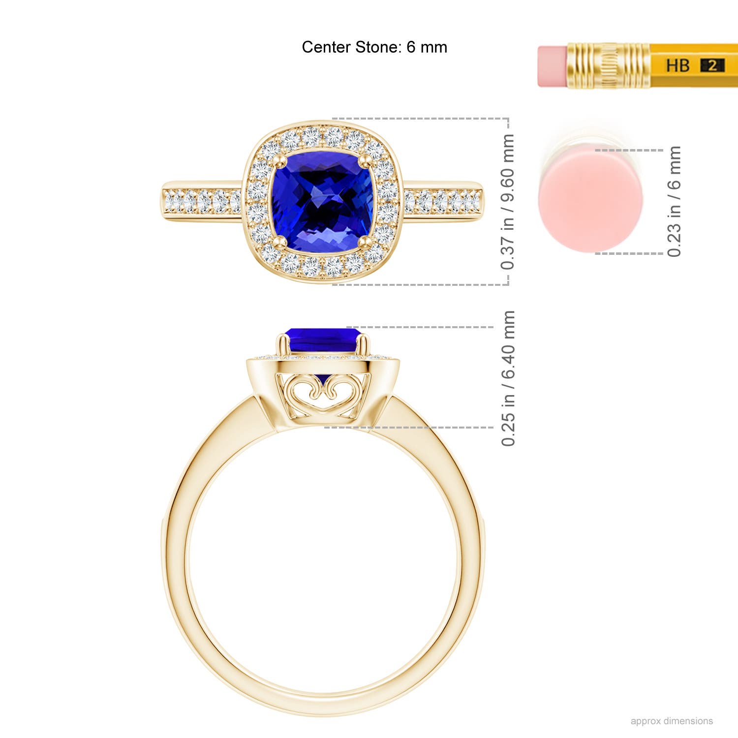 AAAA - Tanzanite / 1.29 CT / 14 KT Yellow Gold