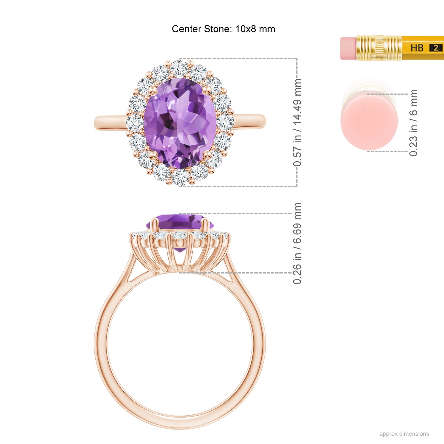 A - Amethyst / 2.98 CT / 14 KT Rose Gold