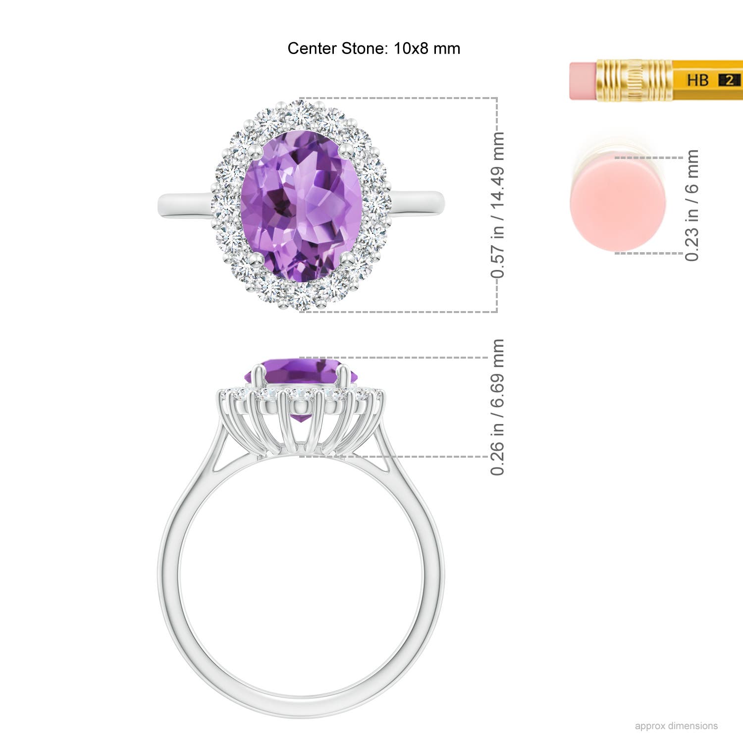 A - Amethyst / 2.98 CT / 14 KT White Gold