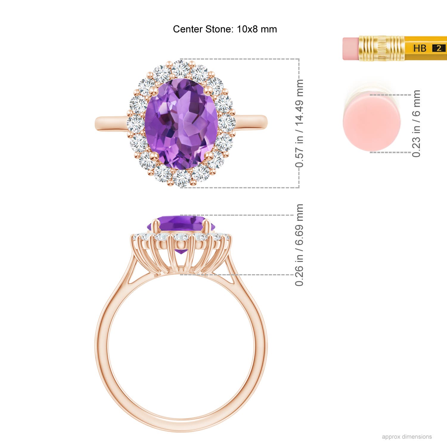 AA - Amethyst / 2.98 CT / 14 KT Rose Gold