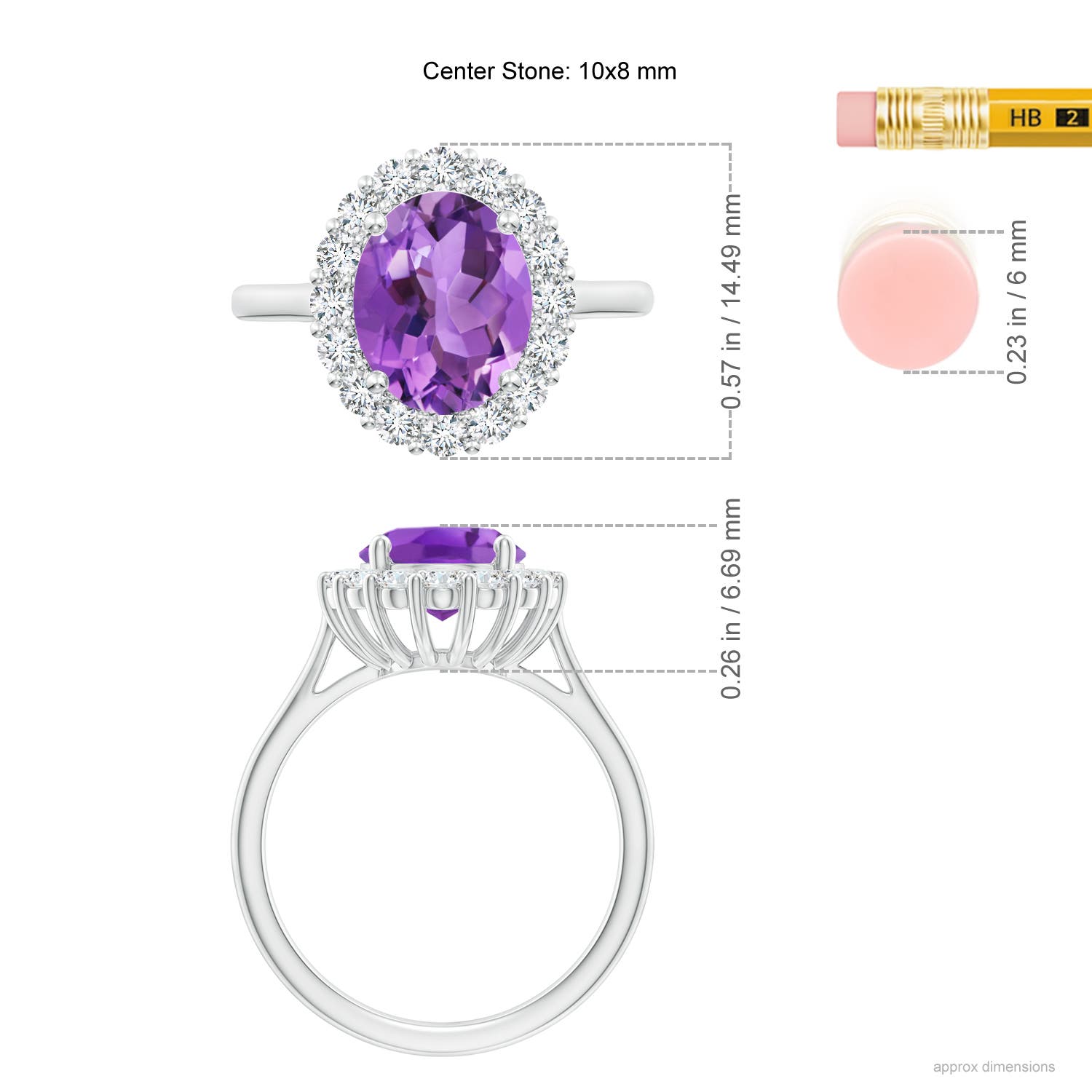 AA - Amethyst / 2.98 CT / 14 KT White Gold