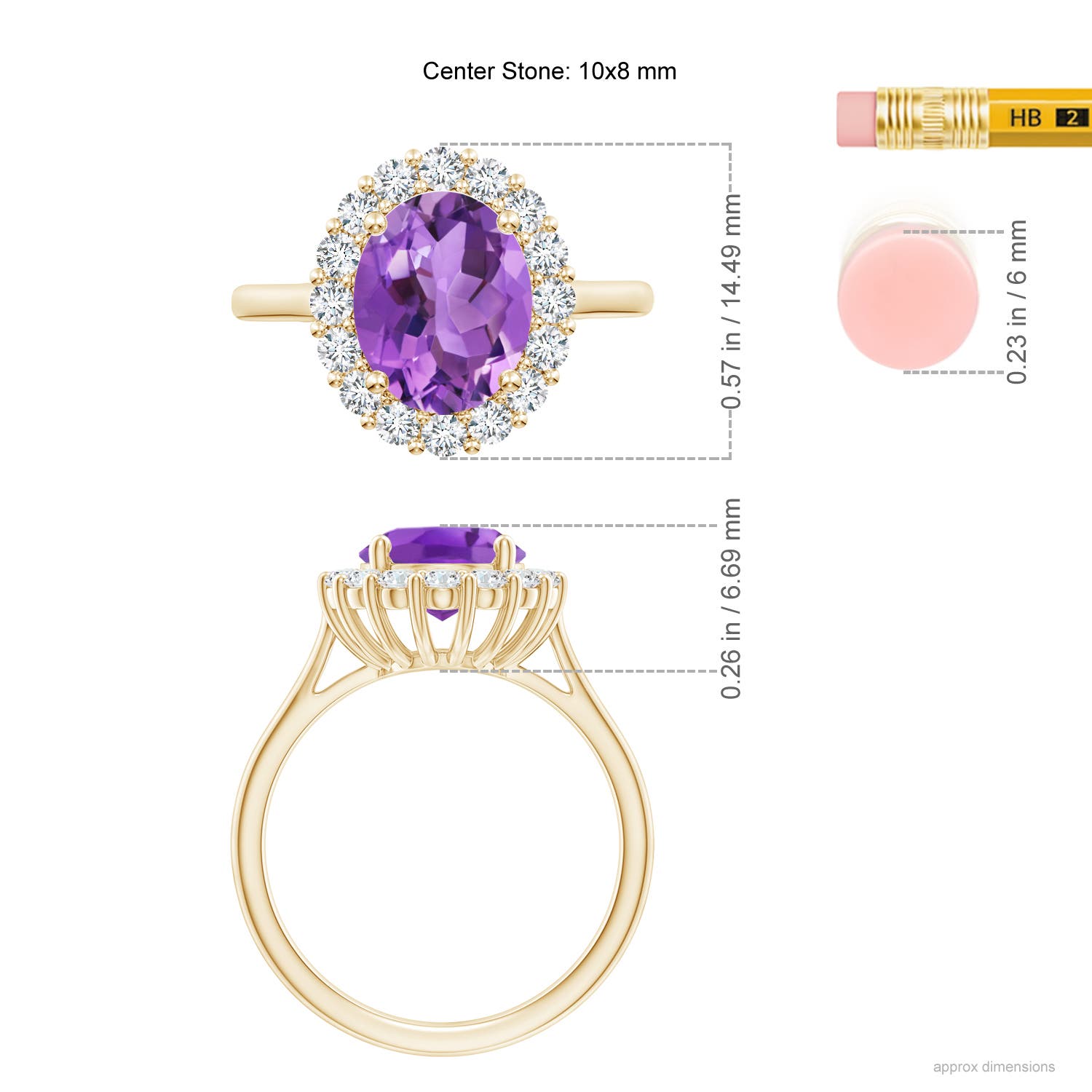 AA - Amethyst / 2.98 CT / 14 KT Yellow Gold