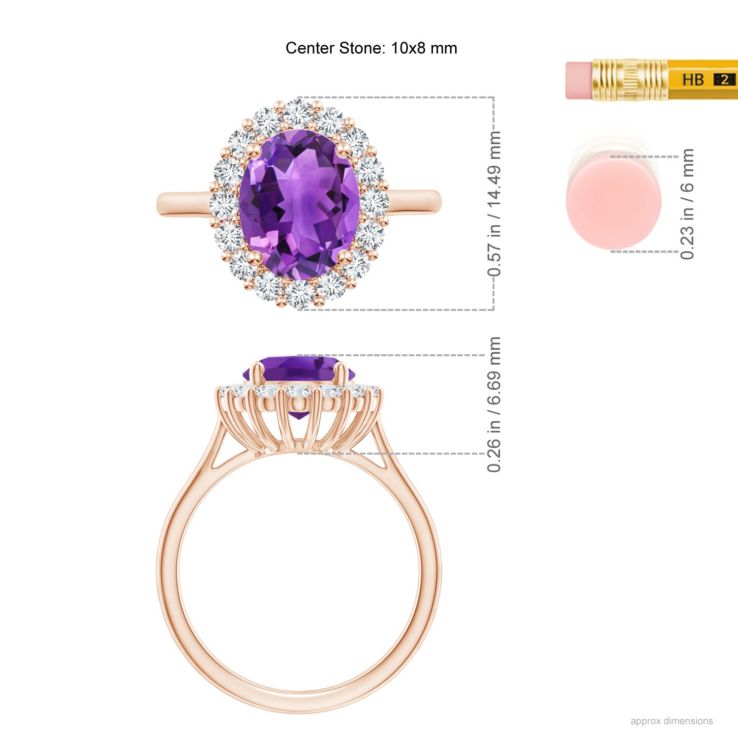 AAA - Amethyst / 2.98 CT / 14 KT Rose Gold