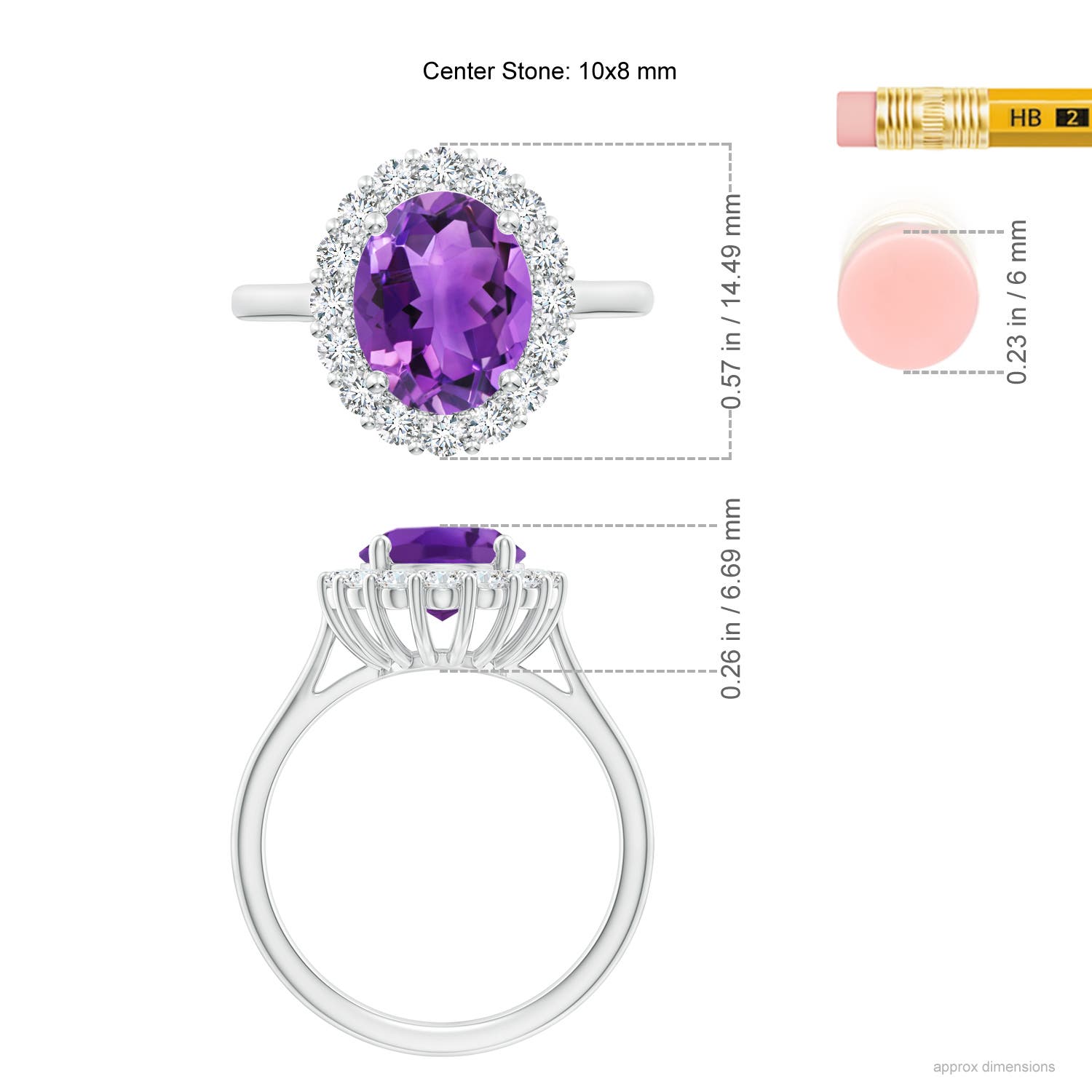 AAA - Amethyst / 2.98 CT / 14 KT White Gold