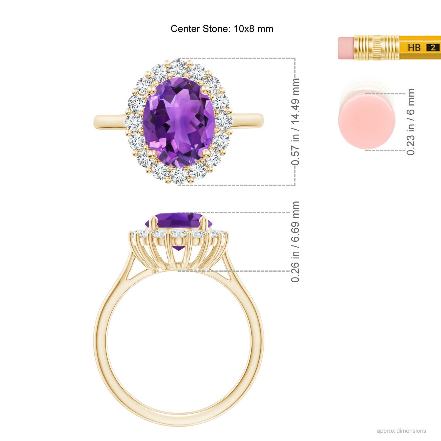 AAA - Amethyst / 2.98 CT / 14 KT Yellow Gold