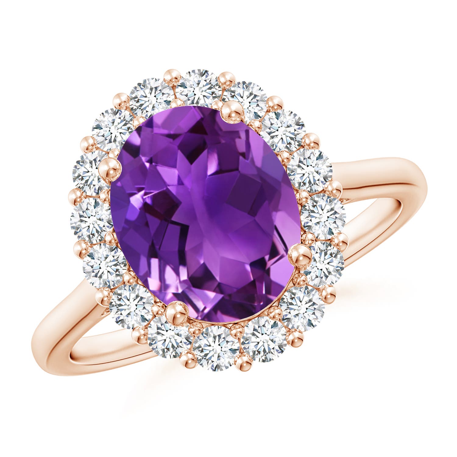 AAAA - Amethyst / 2.98 CT / 14 KT Rose Gold