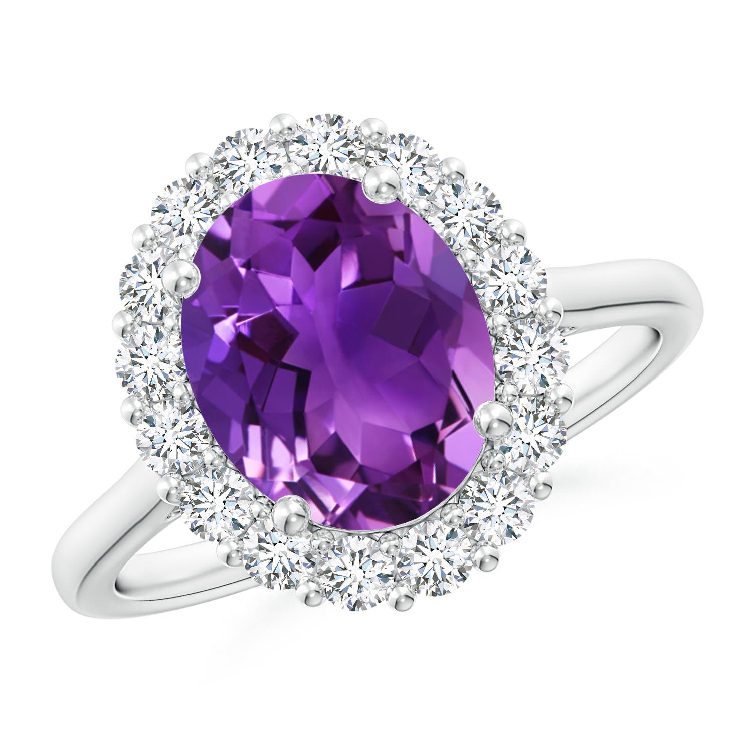 AAAA - Amethyst / 2.98 CT / 14 KT White Gold