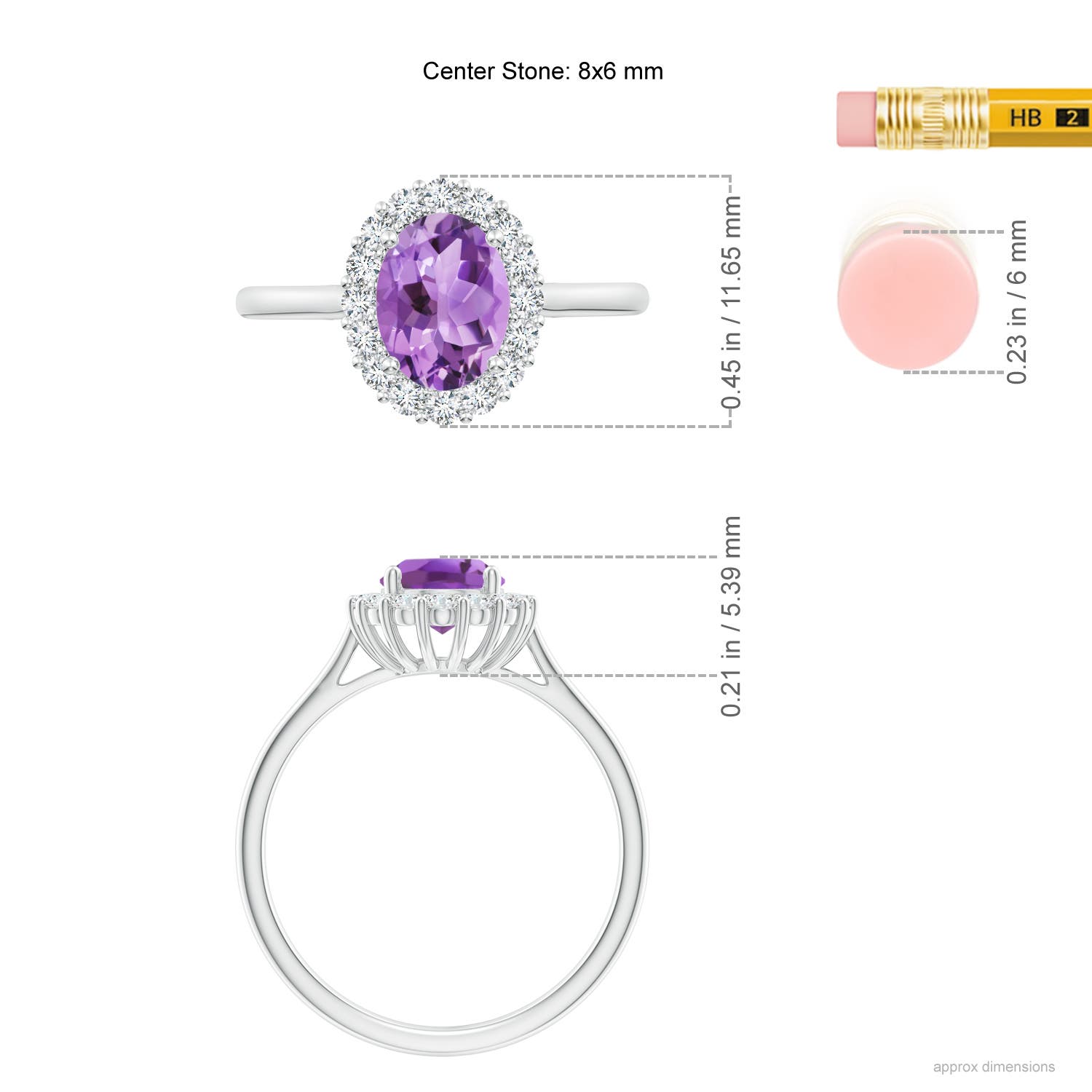 A - Amethyst / 1.55 CT / 14 KT White Gold