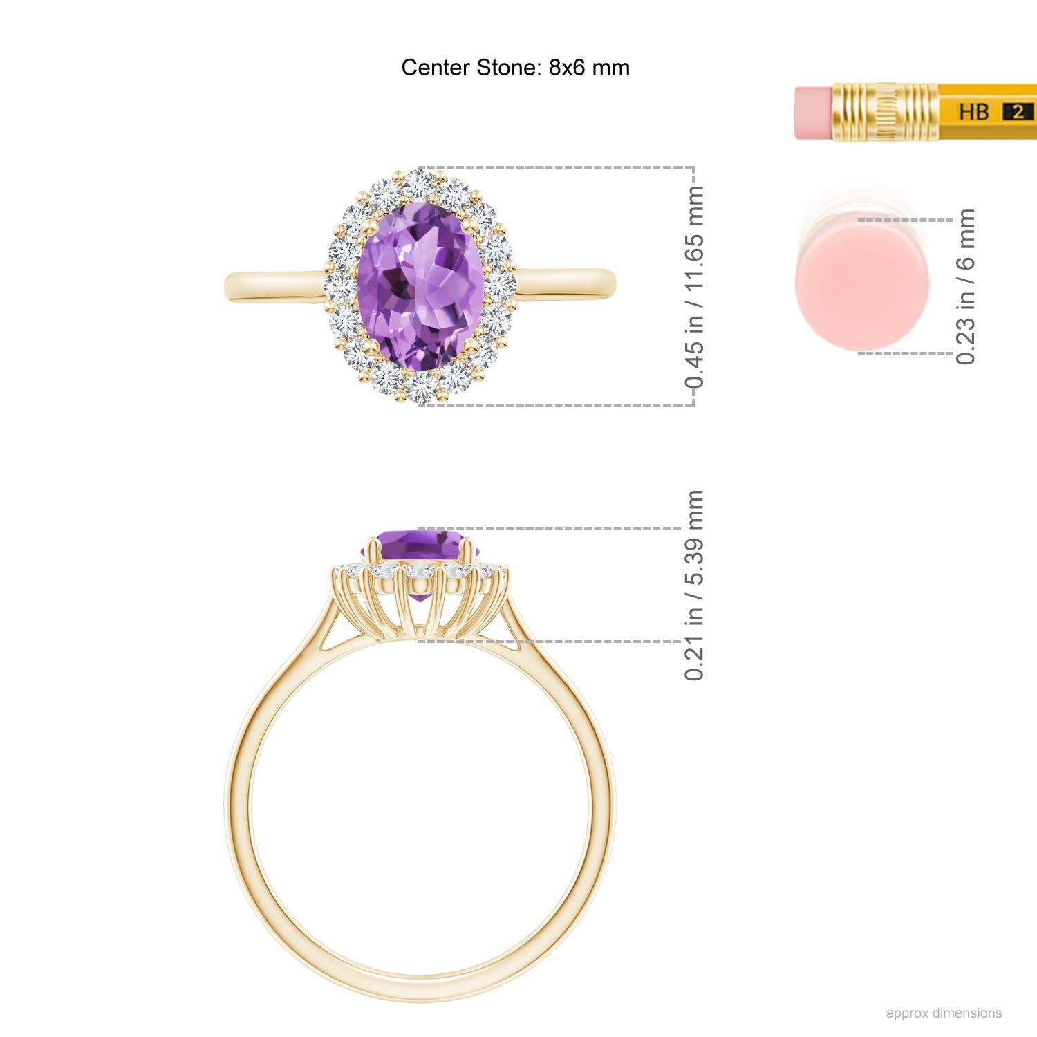 A - Amethyst / 1.55 CT / 14 KT Yellow Gold