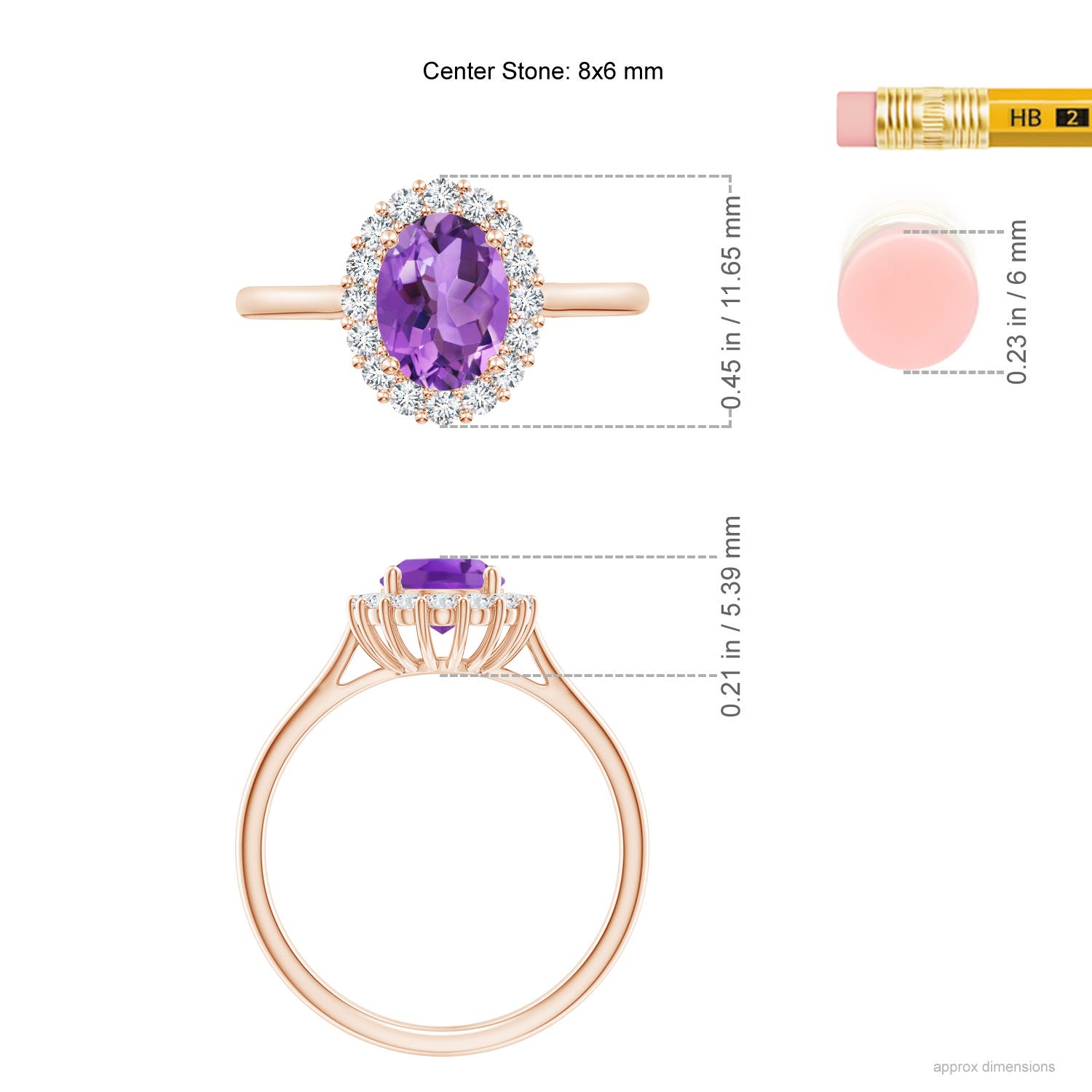 AA - Amethyst / 1.55 CT / 14 KT Rose Gold