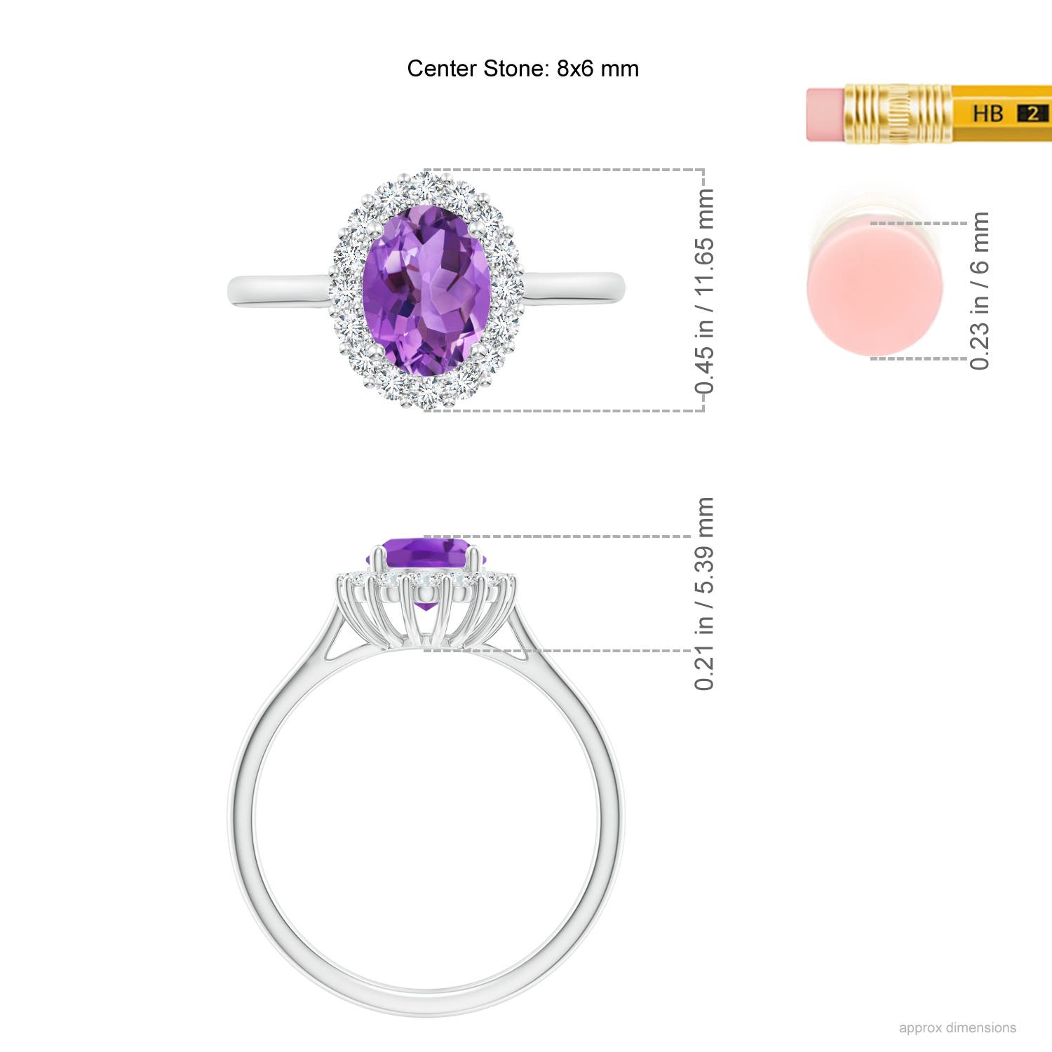 AA - Amethyst / 1.55 CT / 14 KT White Gold