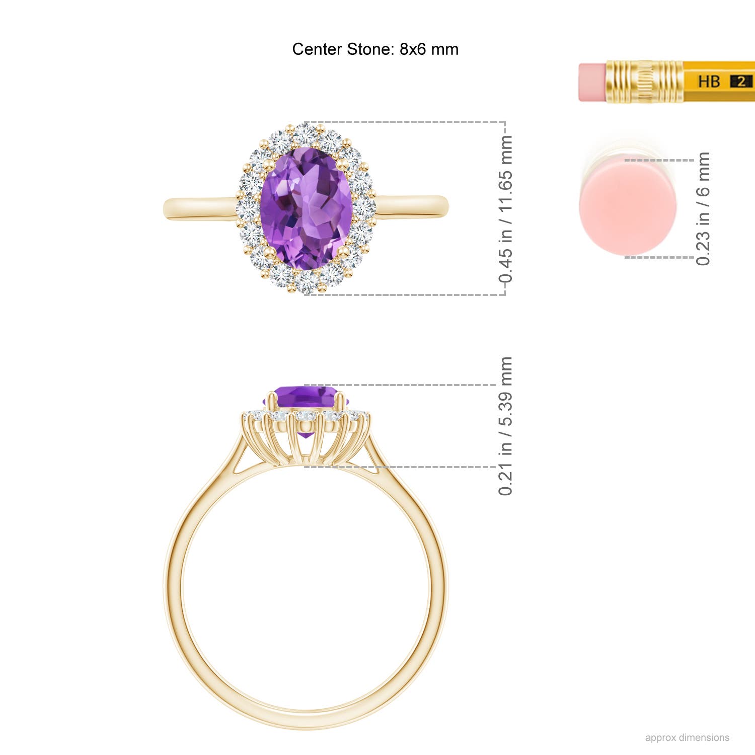 AA - Amethyst / 1.55 CT / 14 KT Yellow Gold