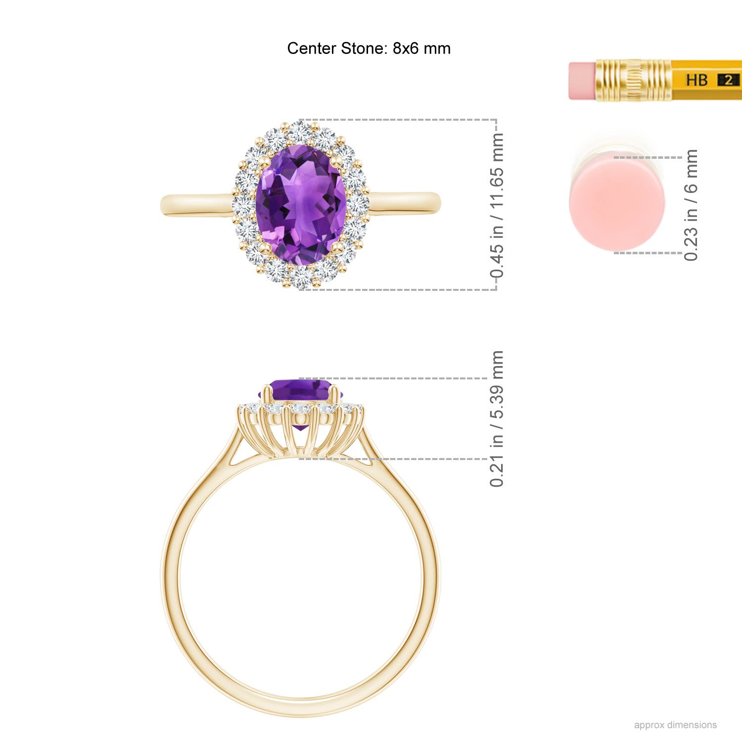 AAA - Amethyst / 1.55 CT / 14 KT Yellow Gold