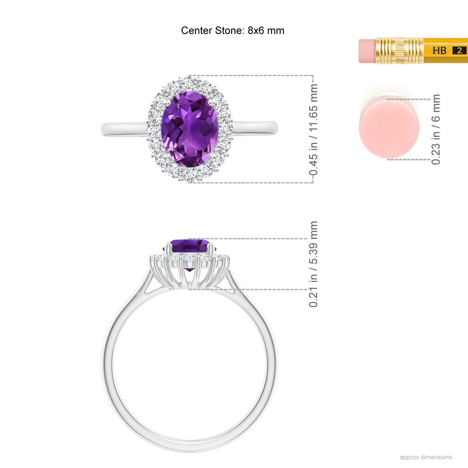 AAAA - Amethyst / 1.55 CT / 14 KT White Gold