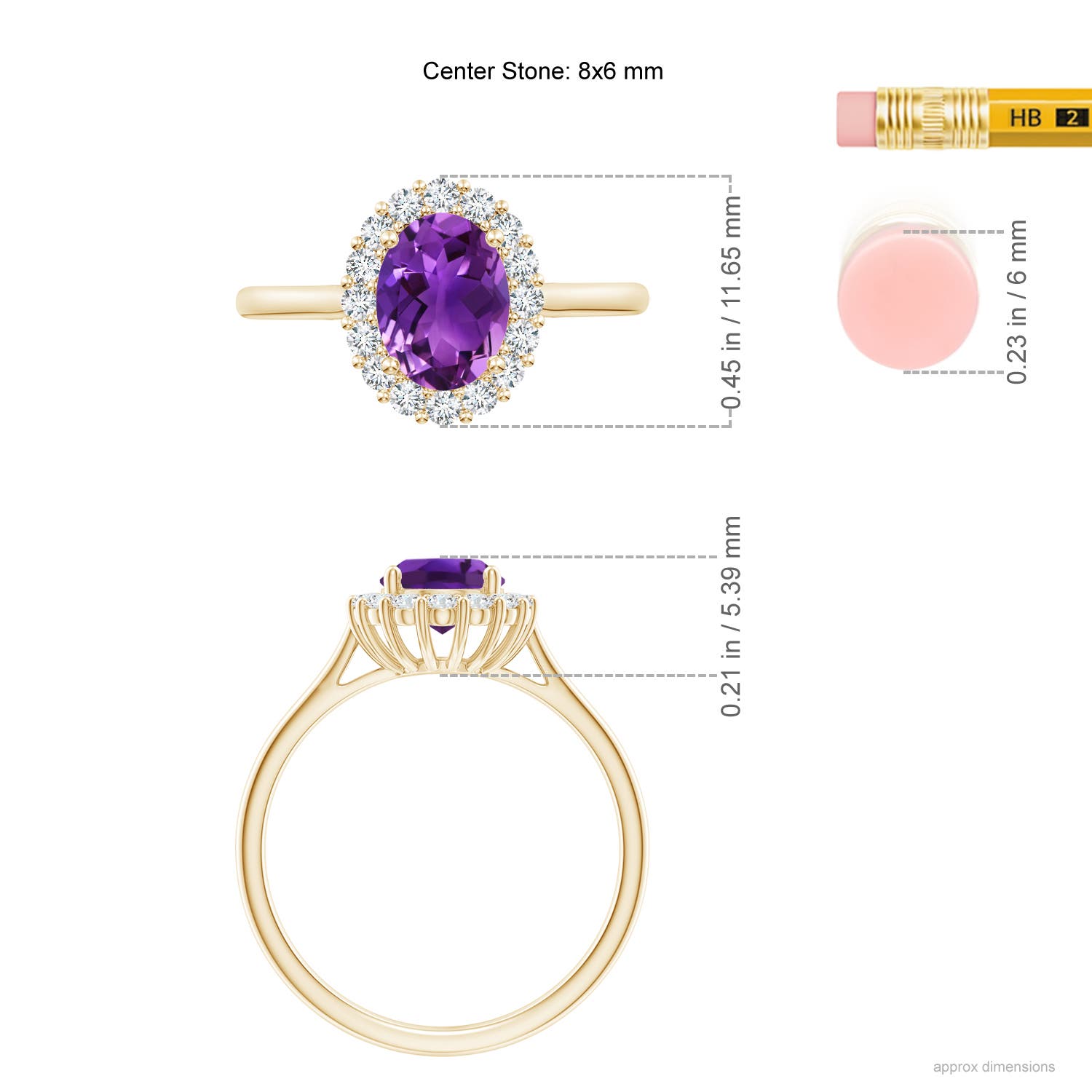 AAAA - Amethyst / 1.55 CT / 14 KT Yellow Gold