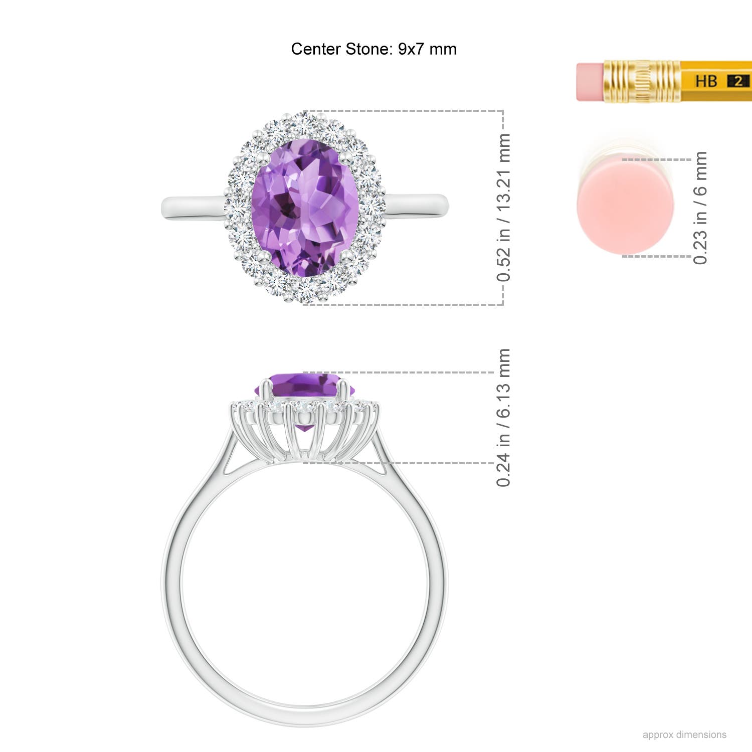 A - Amethyst / 2.16 CT / 14 KT White Gold