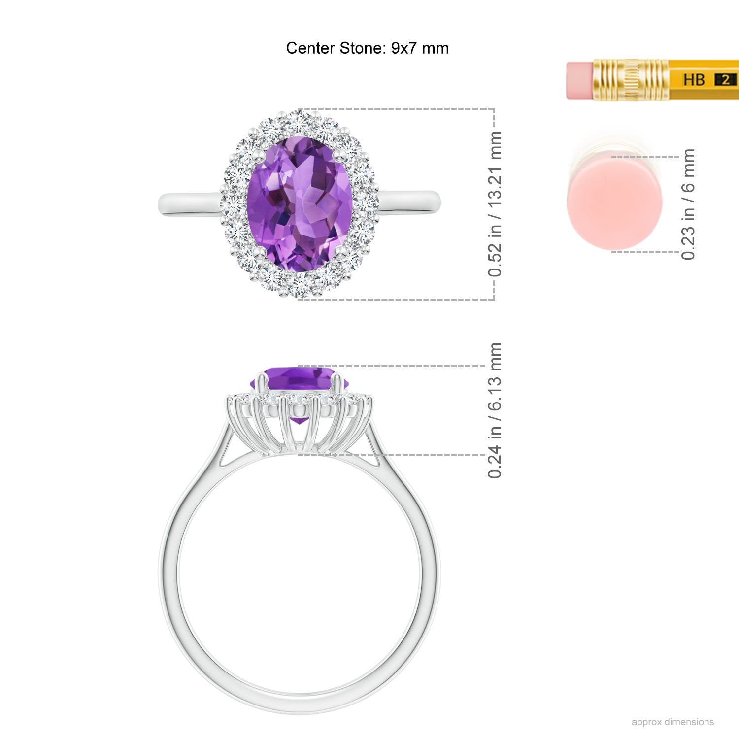 AA - Amethyst / 2.16 CT / 14 KT White Gold