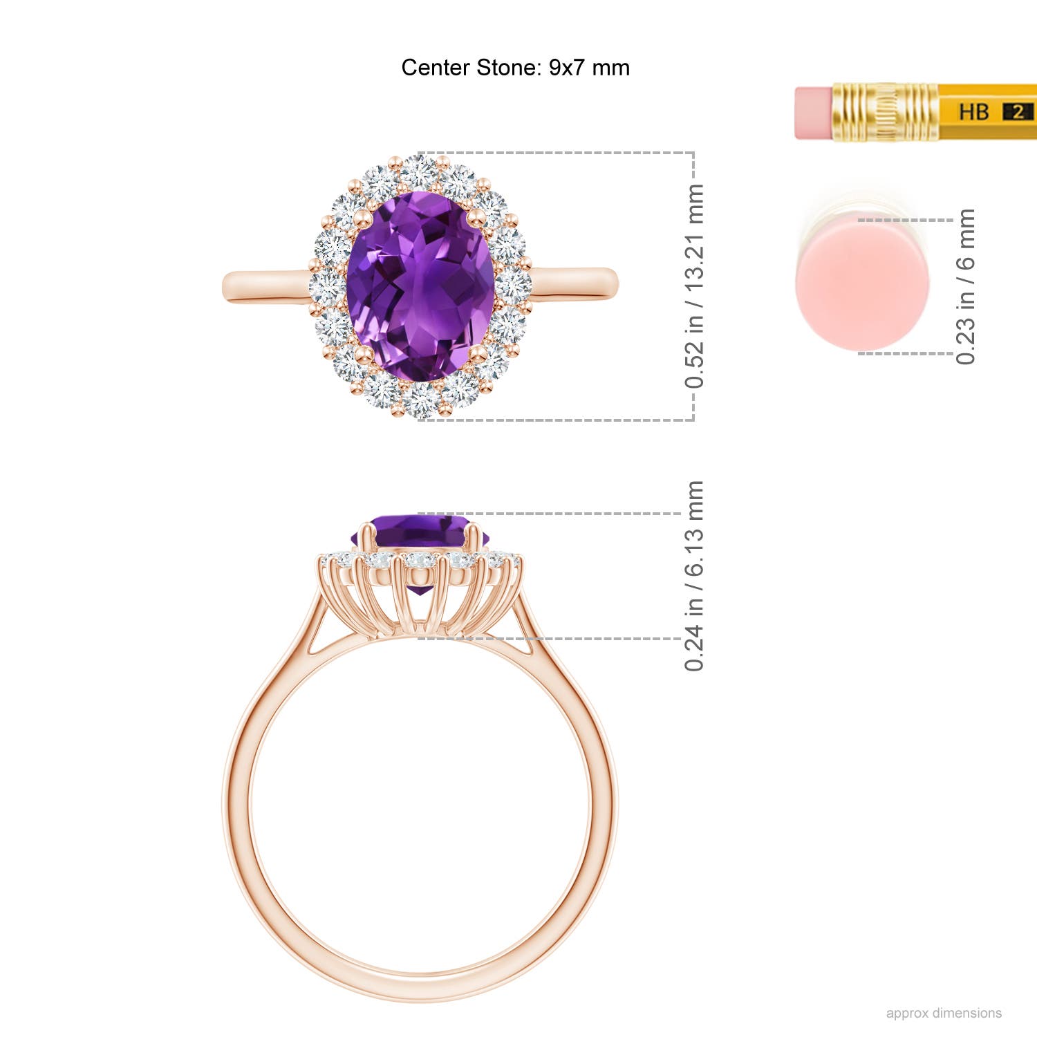 AAAA - Amethyst / 2.16 CT / 14 KT Rose Gold