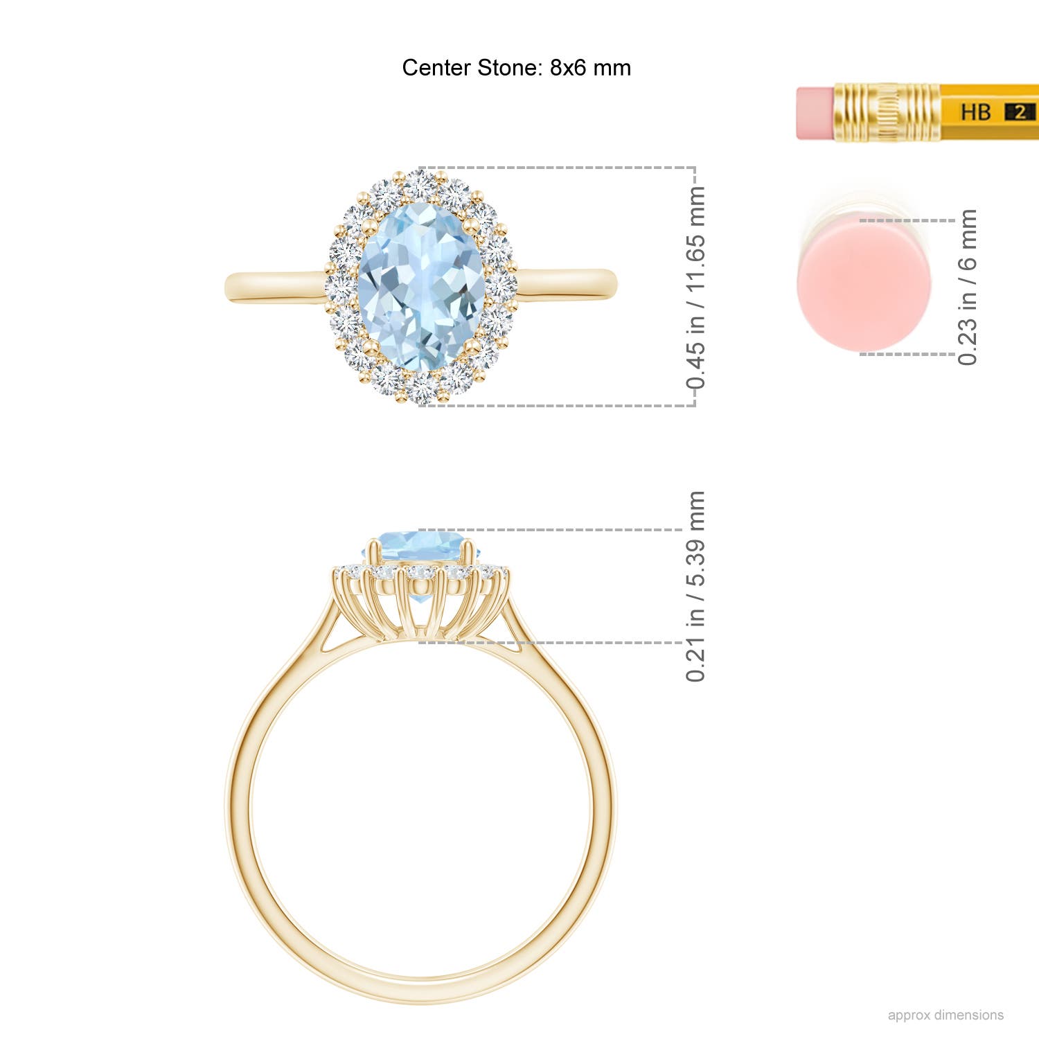 AA - Aquamarine / 1.29 CT / 14 KT Yellow Gold