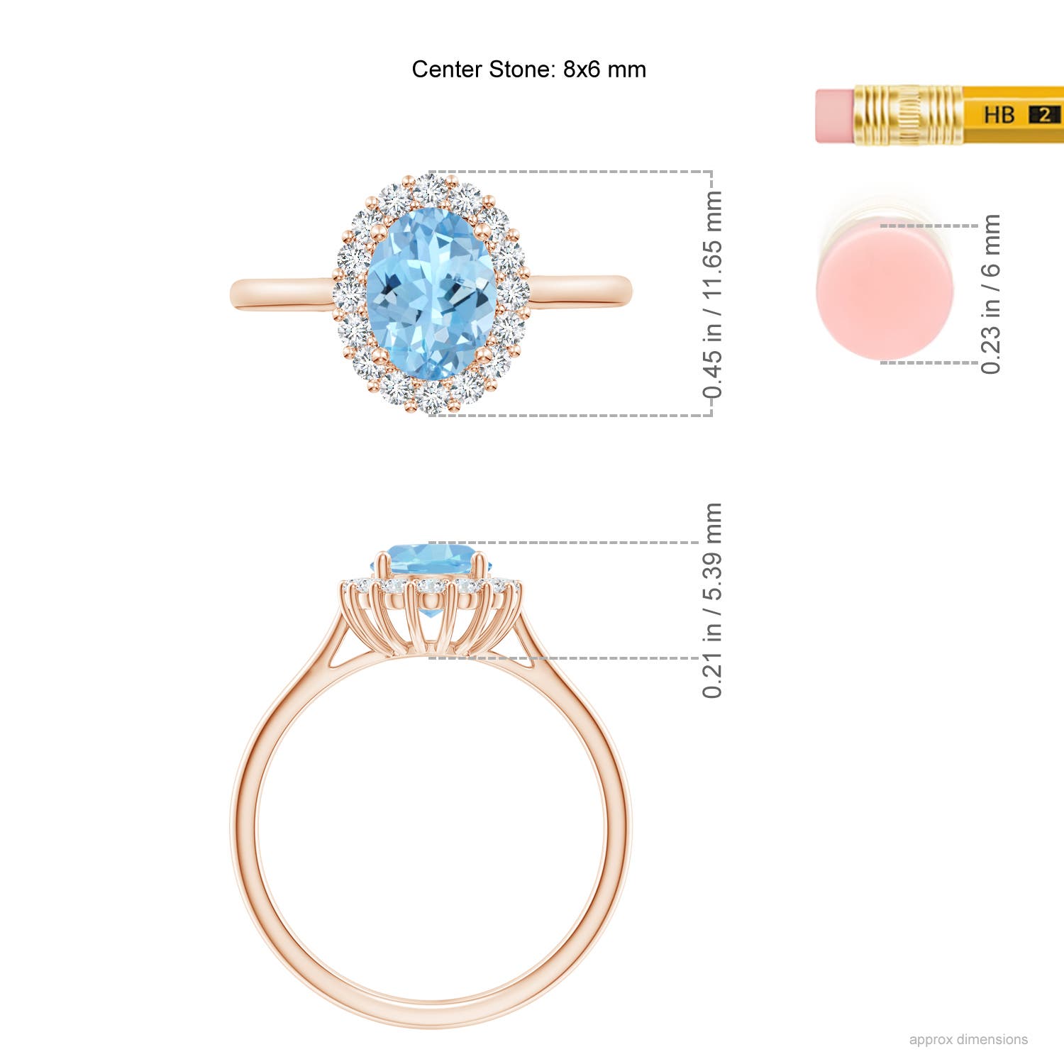 AAAA - Aquamarine / 1.29 CT / 14 KT Rose Gold