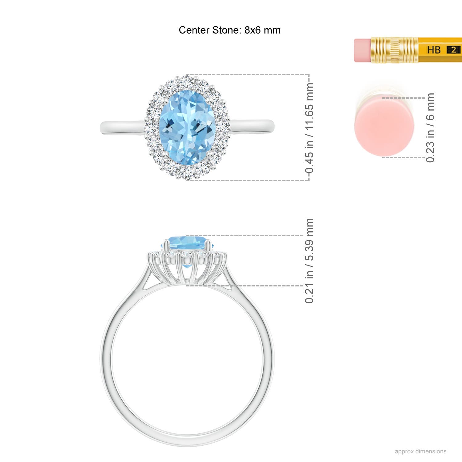 AAAA - Aquamarine / 1.29 CT / 14 KT White Gold