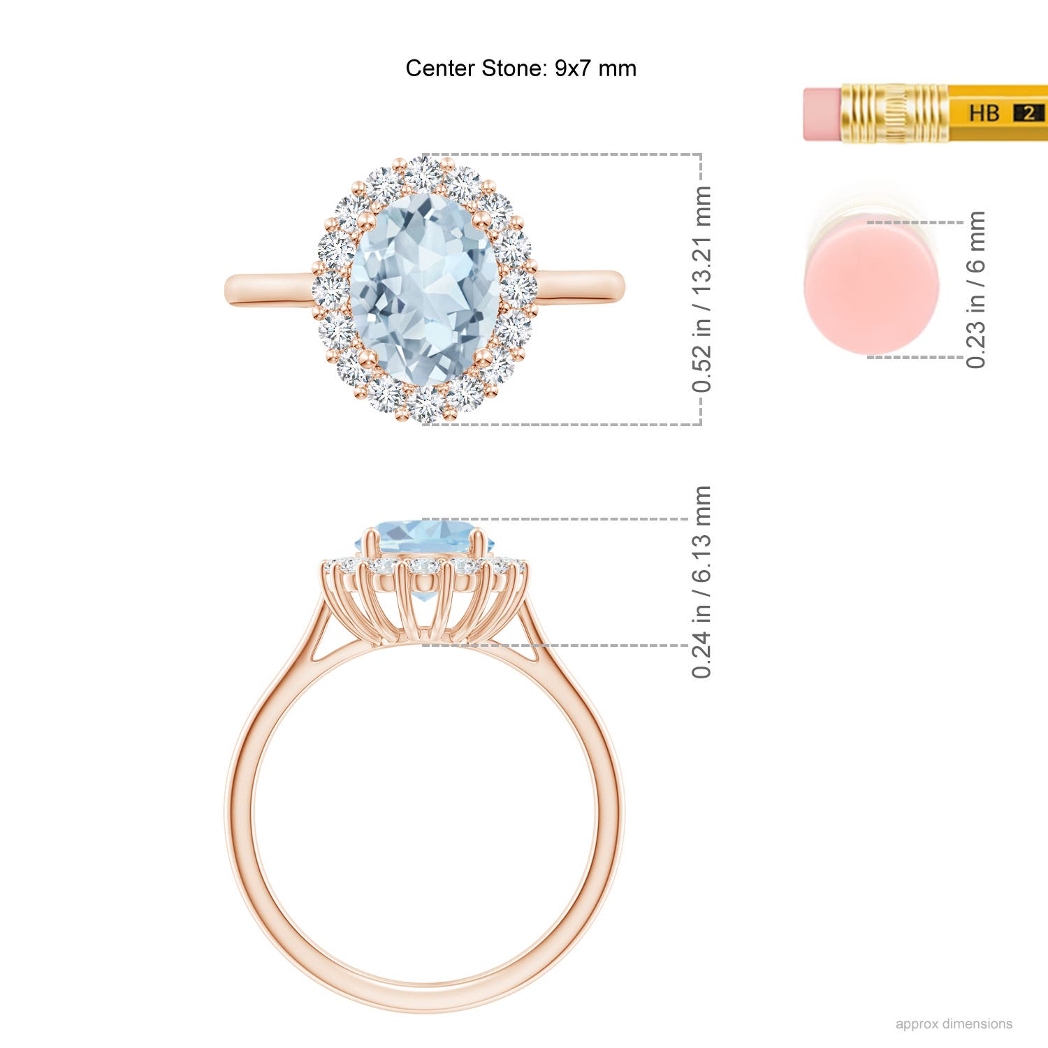 A - Aquamarine / 1.9 CT / 14 KT Rose Gold