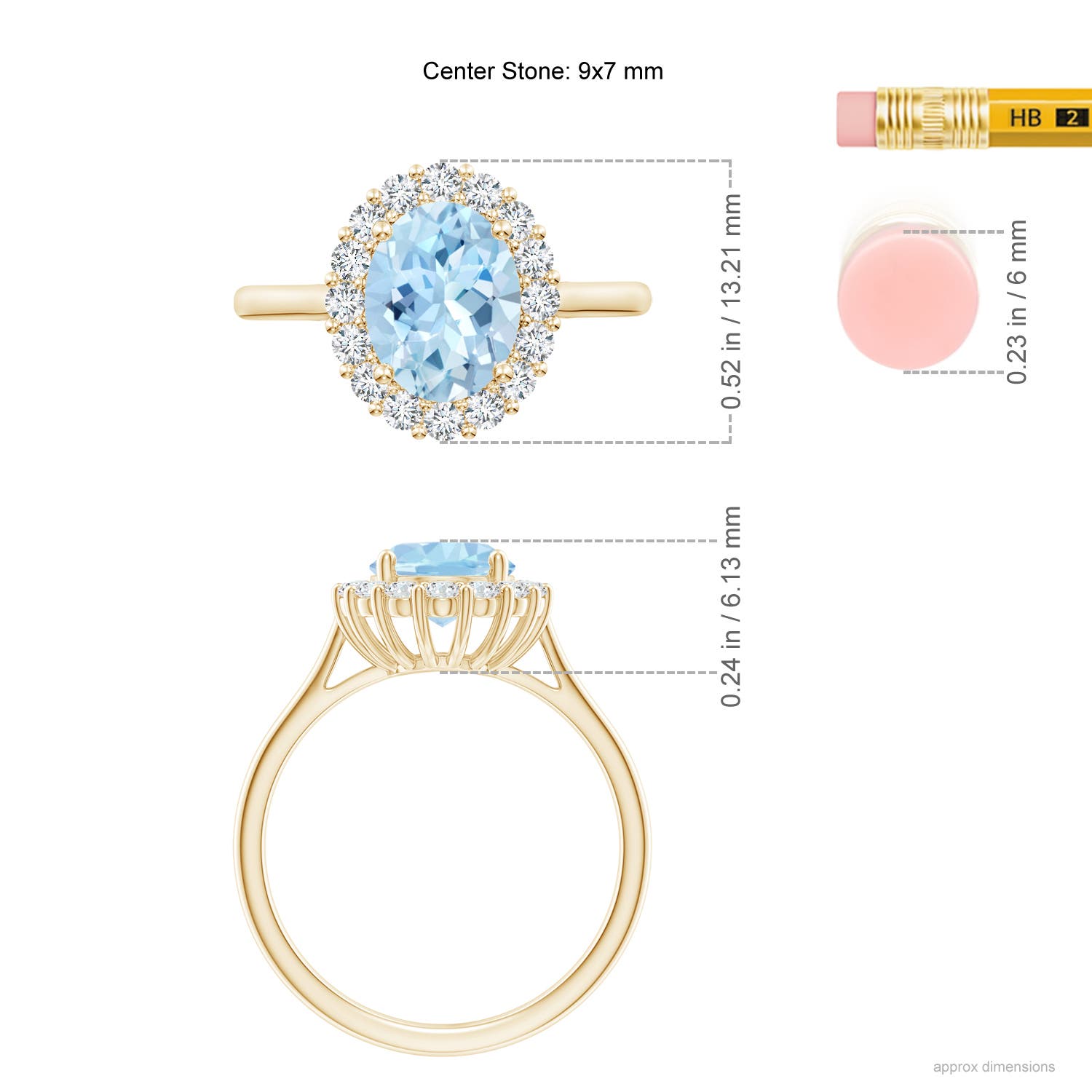 AAA - Aquamarine / 1.9 CT / 14 KT Yellow Gold